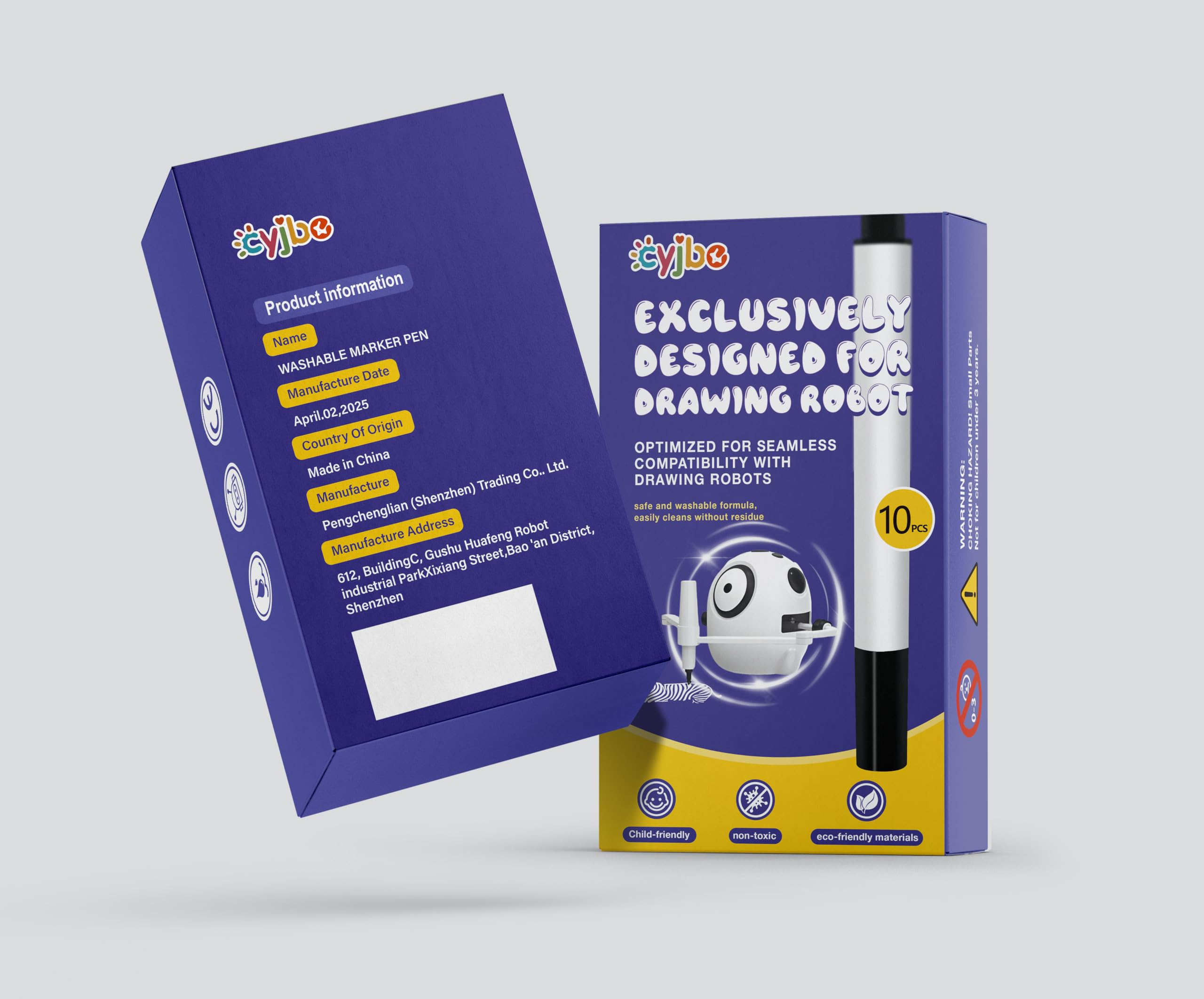 CYJBE Black Pencils Set for Drawing Robots - Includes 10 Pieces