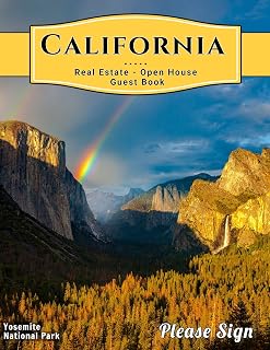 California Real Estate Open House Guest Book: Spaces for guests’ names, phone numbers, email addresses and Real Estate Professional’s notes.