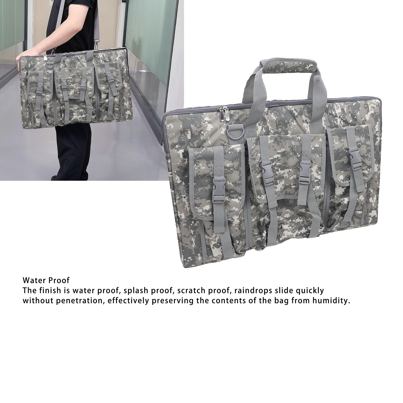 Asixxsix Borsa organizer per accessori elettronici, design 3 in 1: custodia antiurto, custodia impermeabile per cavi, organizer con tracolla regolabile per caricabatterie