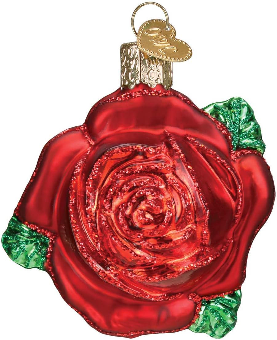 Amazon.com: Old World Christmas RED Rose Ornament, Multi : Home & Kitchen