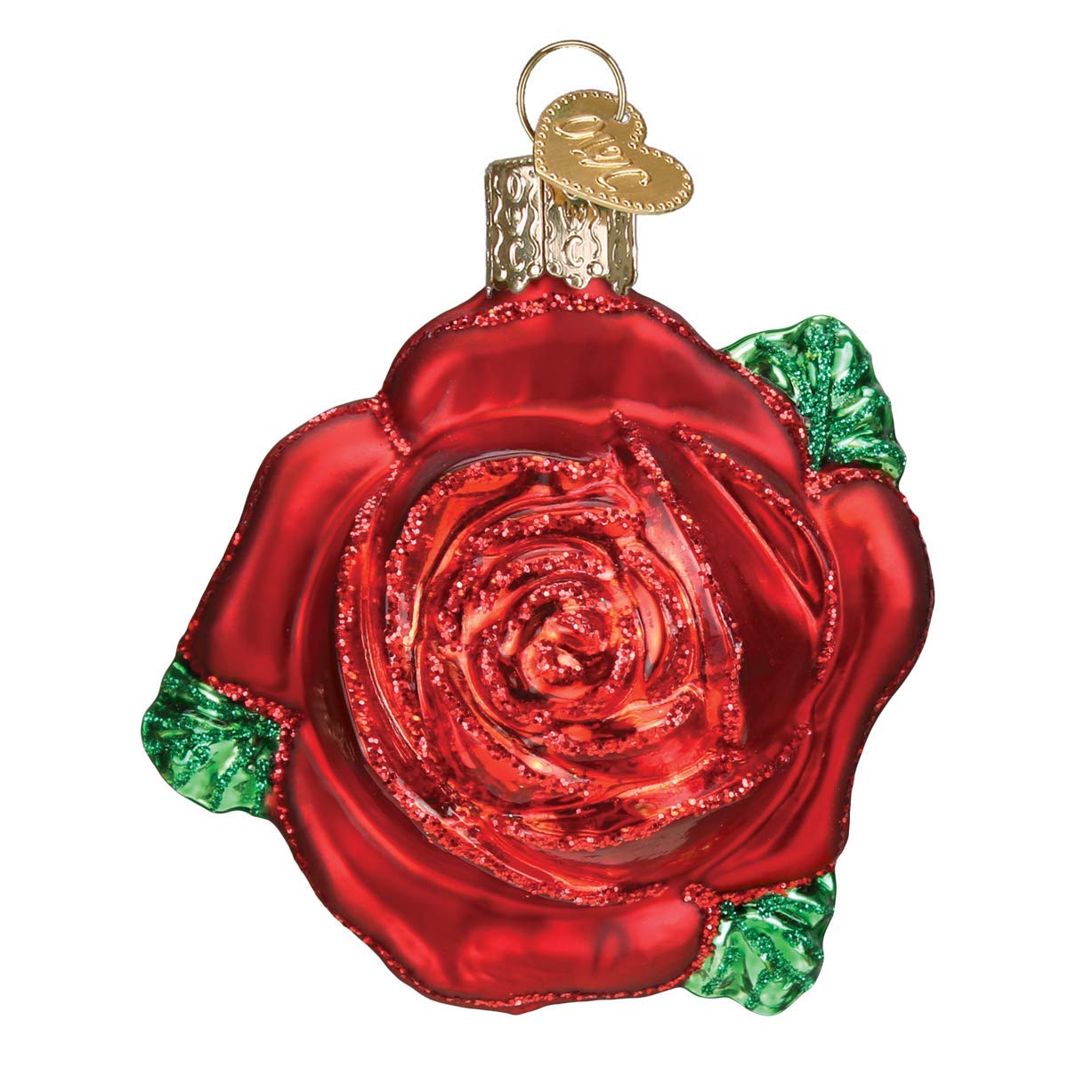 Old World Christmas RED ROSE Ornament, Multi