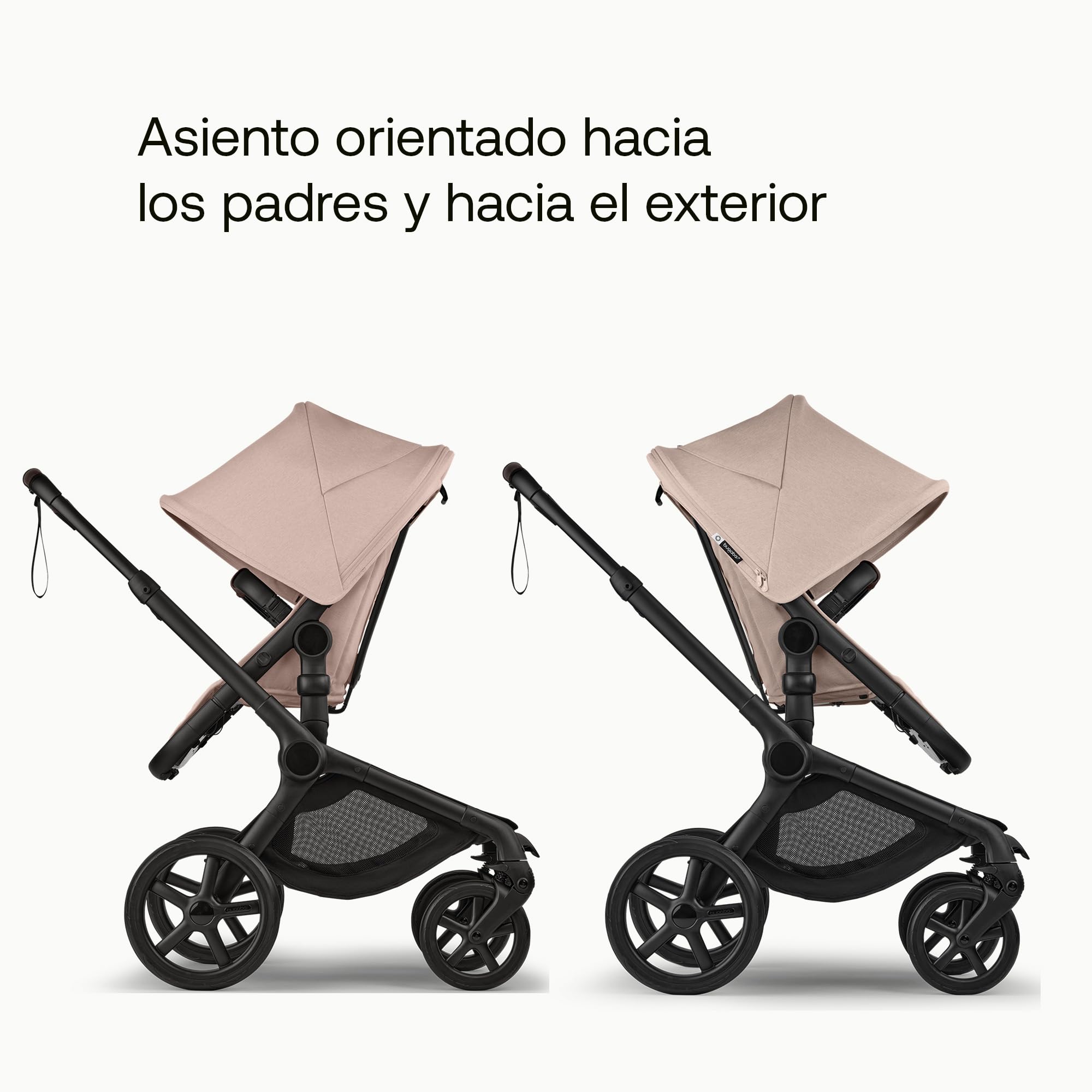 Bugaboo Fox 5 Renew Carrito Todoterreno, Cochecito de Bebé 2 en 1, Suspensión Total, Fácil Plegado, Capazo Espacioso, Asiento Extensible, Maniobrabilidad, Chasis Negro y Capota Desert Taupe Melange