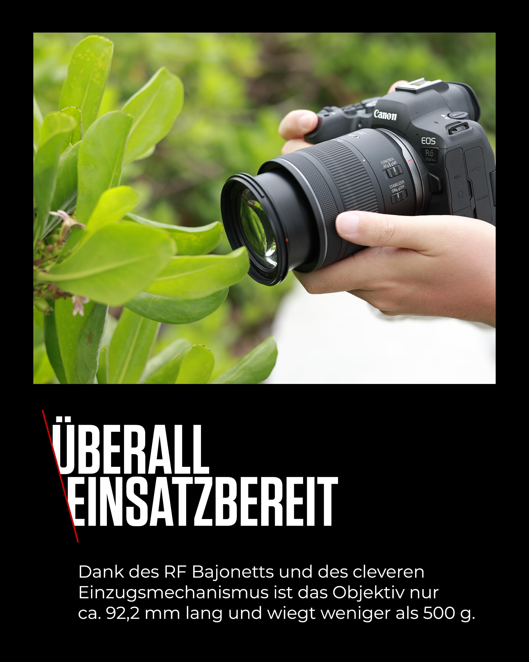 Canon RF 28-70mm F2.8 is STM Standard-Zoomobjektiv für EOS R Kameras mit 5,5-Stufen-Bildstabilisator, Witterungsschutz in kompakter und Leichter Bauweise