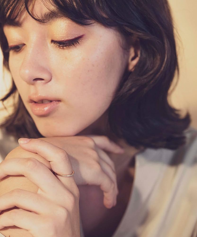 Amazon | [エテ] K18YG レイヤード ハーフエタニティ リング 230648 7