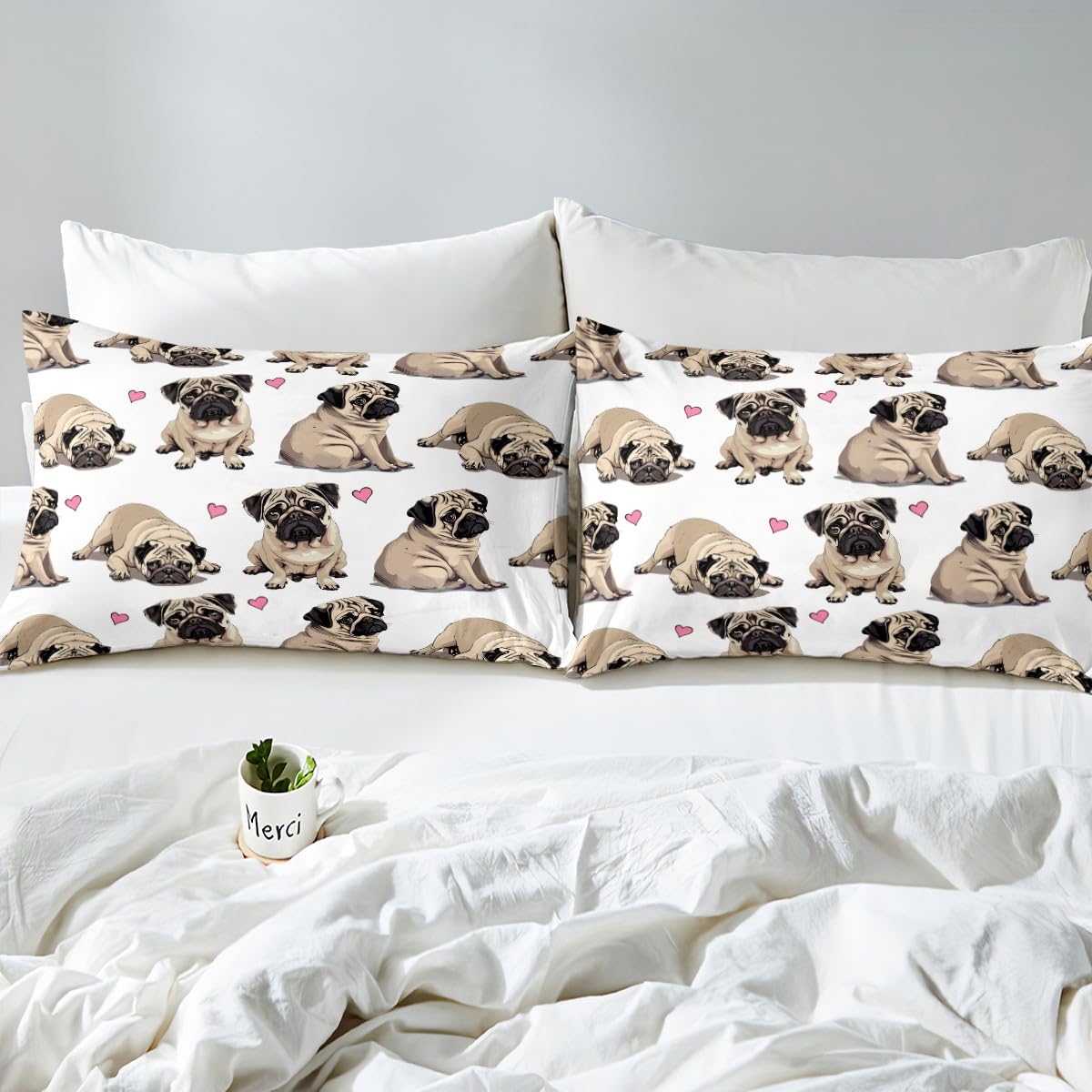 Erosebridal 3D Corgi Dog King Size Sheet Set - 4 Piece Microfiber, 78x80x16 Fitted Sheet, Beach Themed Kids Bedding 1 thumbnail image