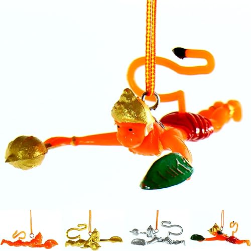 Yogic Mantra Flying Hanuman Ji para coche  Pintado a mano  Multicolor  Ídolo Hanuman colgante para espejo de coche  Escultura clásica voladora disponible en Yaxa Venezuela