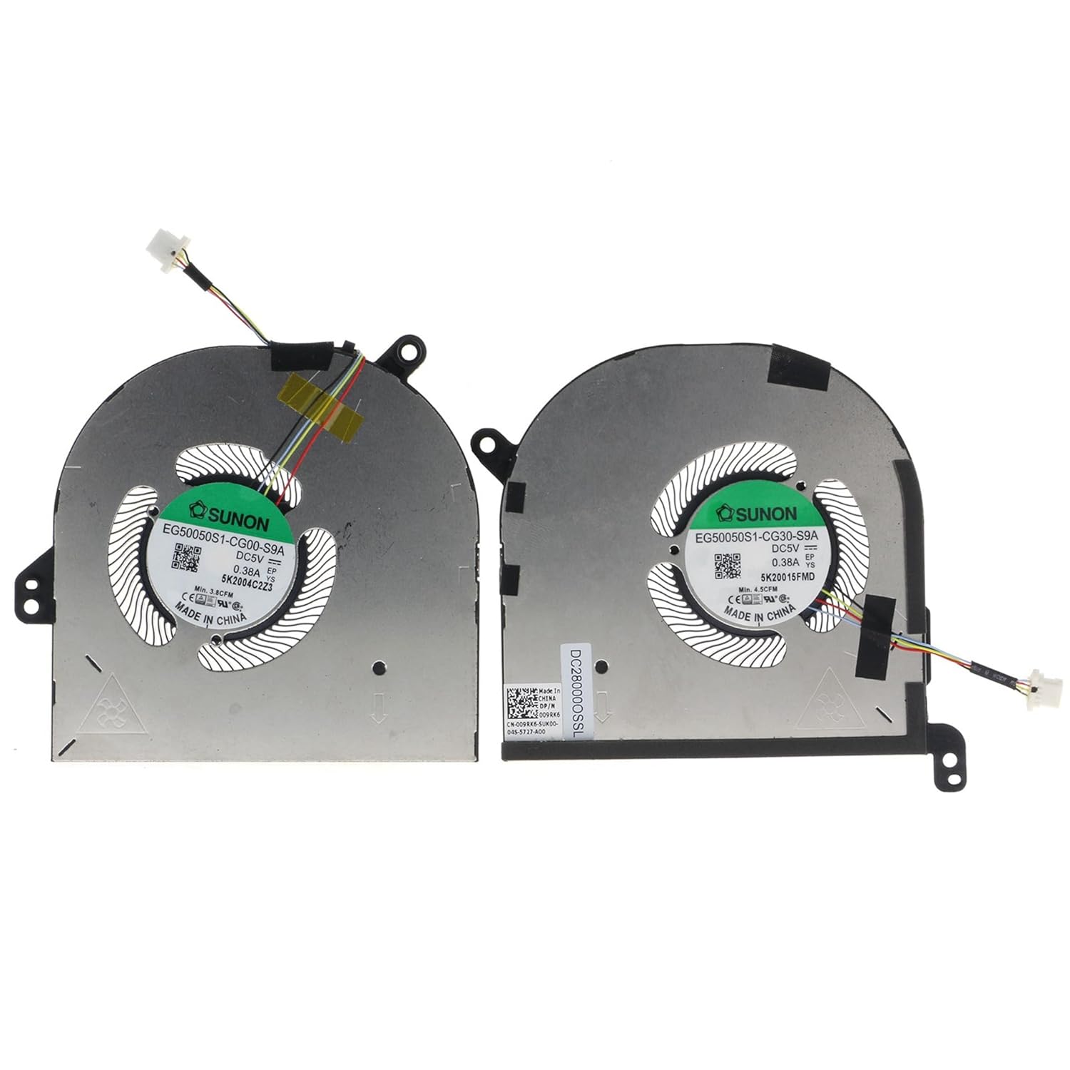 Replacement CPU+GPU Cooling Fan for DELL XPS 15 9500 9510 Precision 5550 0DJH35 009RK6