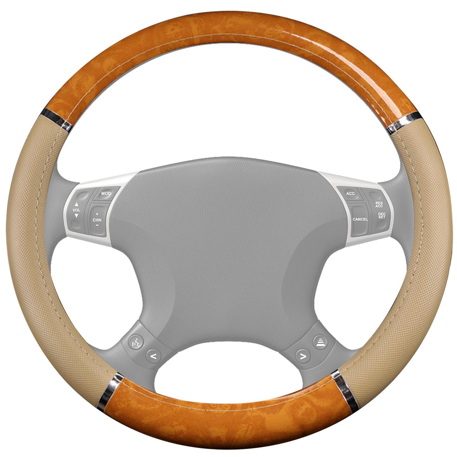 Amazon | 車のハンドル カバー, 滑り止め裏地付き木目調人工皮革