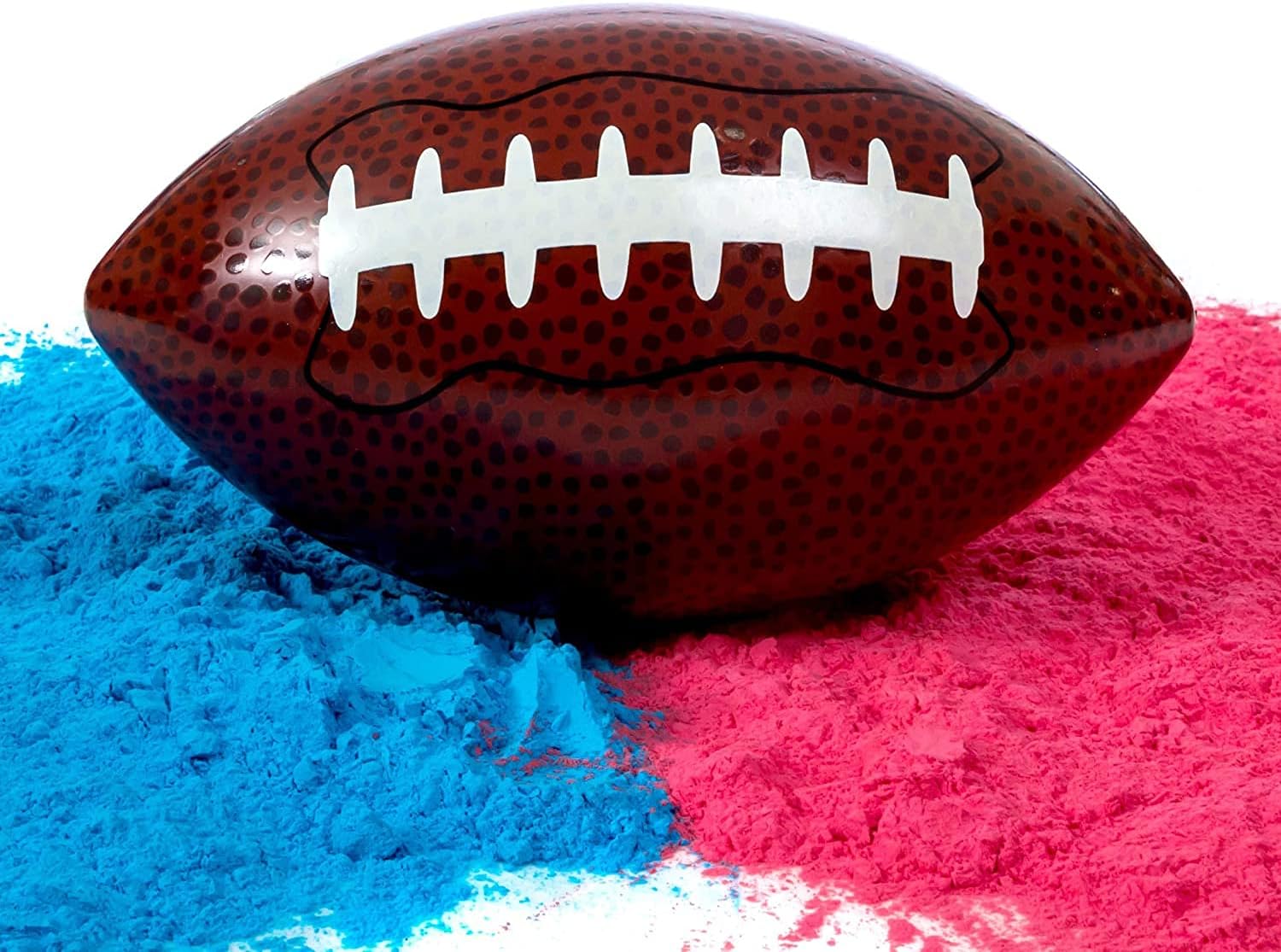Gender Reveal Football with Pink & Blue Powder Includes Team Boy and Girl Voting Stickers