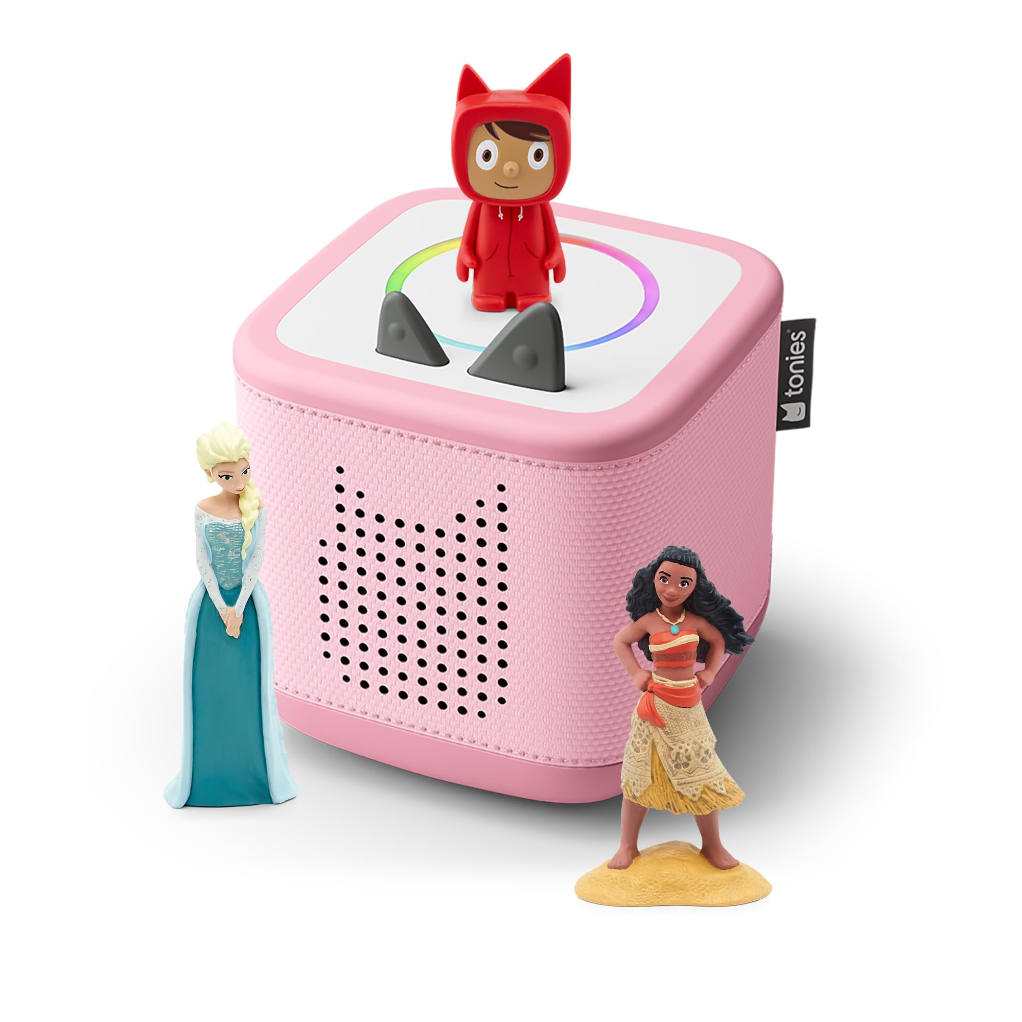 tonies Toniebox 2 Pack Story Box for Children 1 to 9 Years, Sturdy & Easy to Use, with Moana, Elsa, Pink