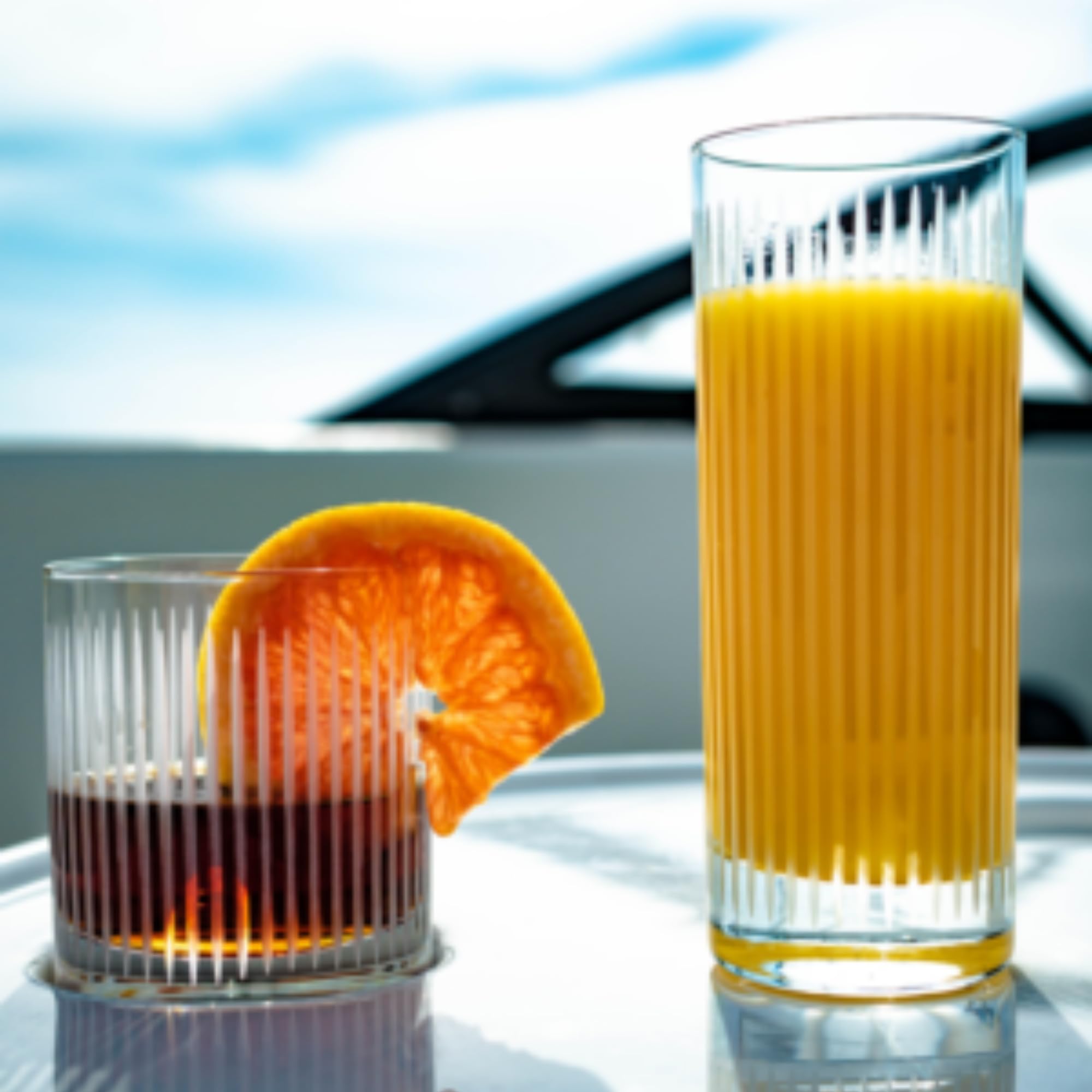 Stölzle Lausitz Soho Juice - Juego de 6 elegantes vasos altos de 12 onzas con base gruesa, cristalería 100% sin plomo, vasos aptos para lavavajillas para entretenimiento y ocasiones especiales