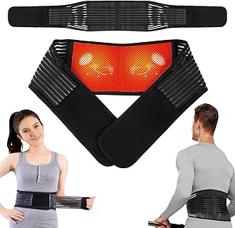 Back Support with Magnet, Tourmaline Magnetic Back Braces for Lower Back Pain Relief, Self Heating & Soothing Waist Band, Lumbar Support Belt for Herniated Disc/Sciatica (Medium)