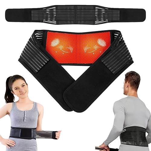 Back Support with Magnet, Tourmaline Magnetic Back Braces for Lower Back Pain Relief, Self Heating & Soothing Waist Band, Lumbar Support Belt for de JIAN TONG