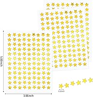 Vista 3 de 2160 unidades, 20 hojas de calcomanías pequeñas de estrella dorada, calcomanías de recompensa de 0.3 pulgadas de diámetro, calcomanía de estrella