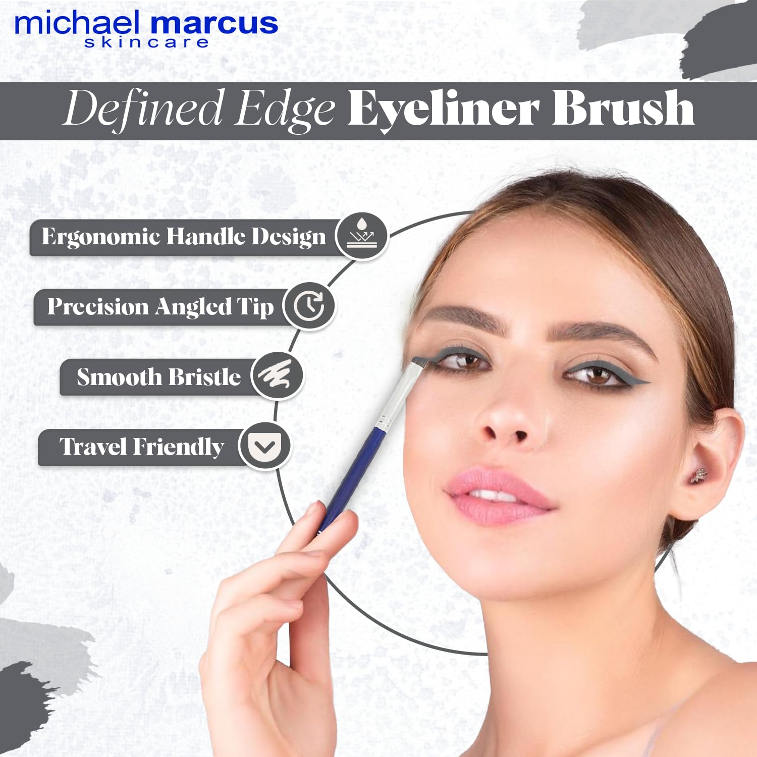 michael marcus Eyeliner- und Eyeliner-Pinsel für Make-up-Kuchen, Fantasia, trocken gepresst, wasseraktiviert, langlebig und fleckenresistent, ohne Cru