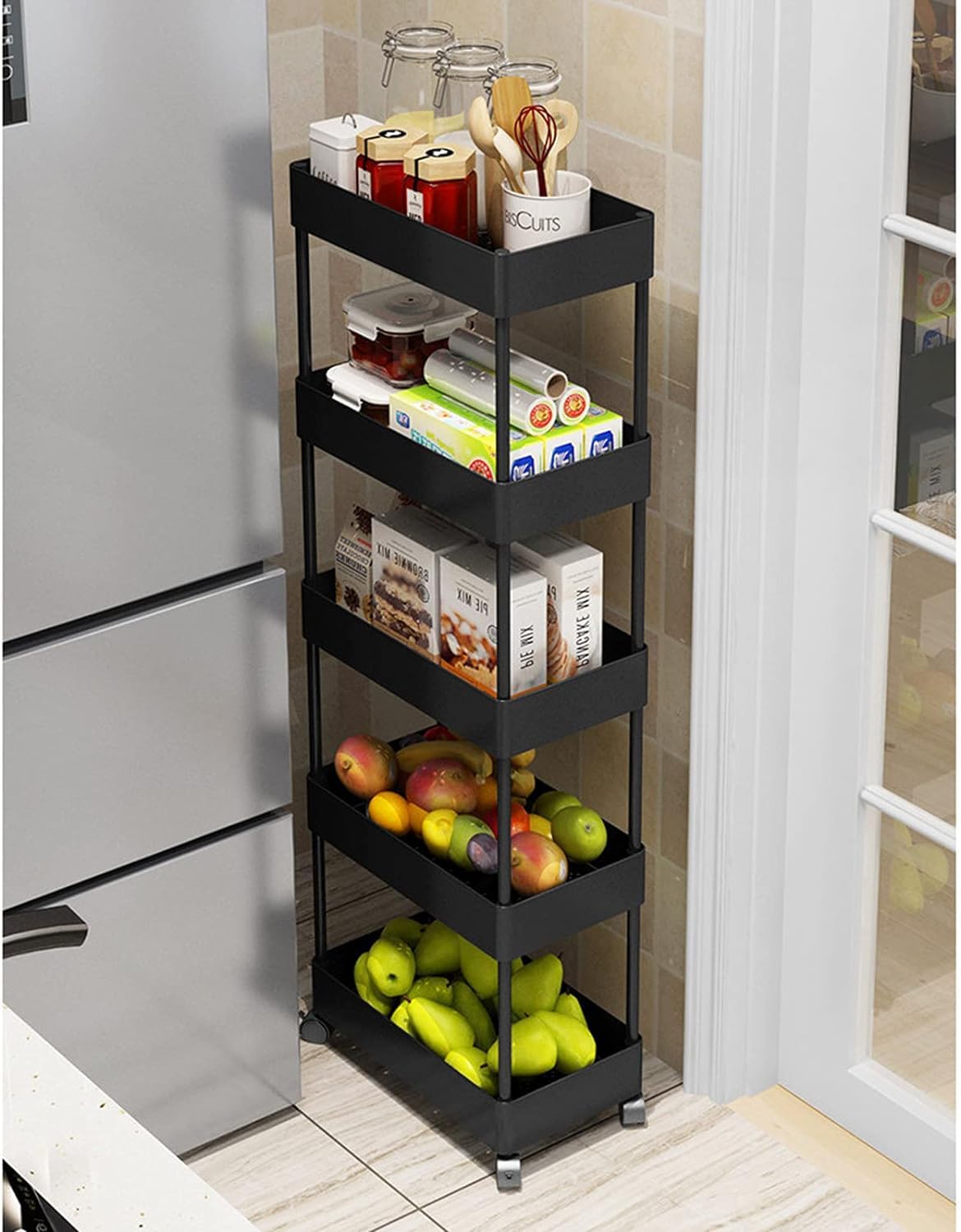 Leaffybezz 5 Tier Kitchen Rack for Storage Trolley,Onion Potato