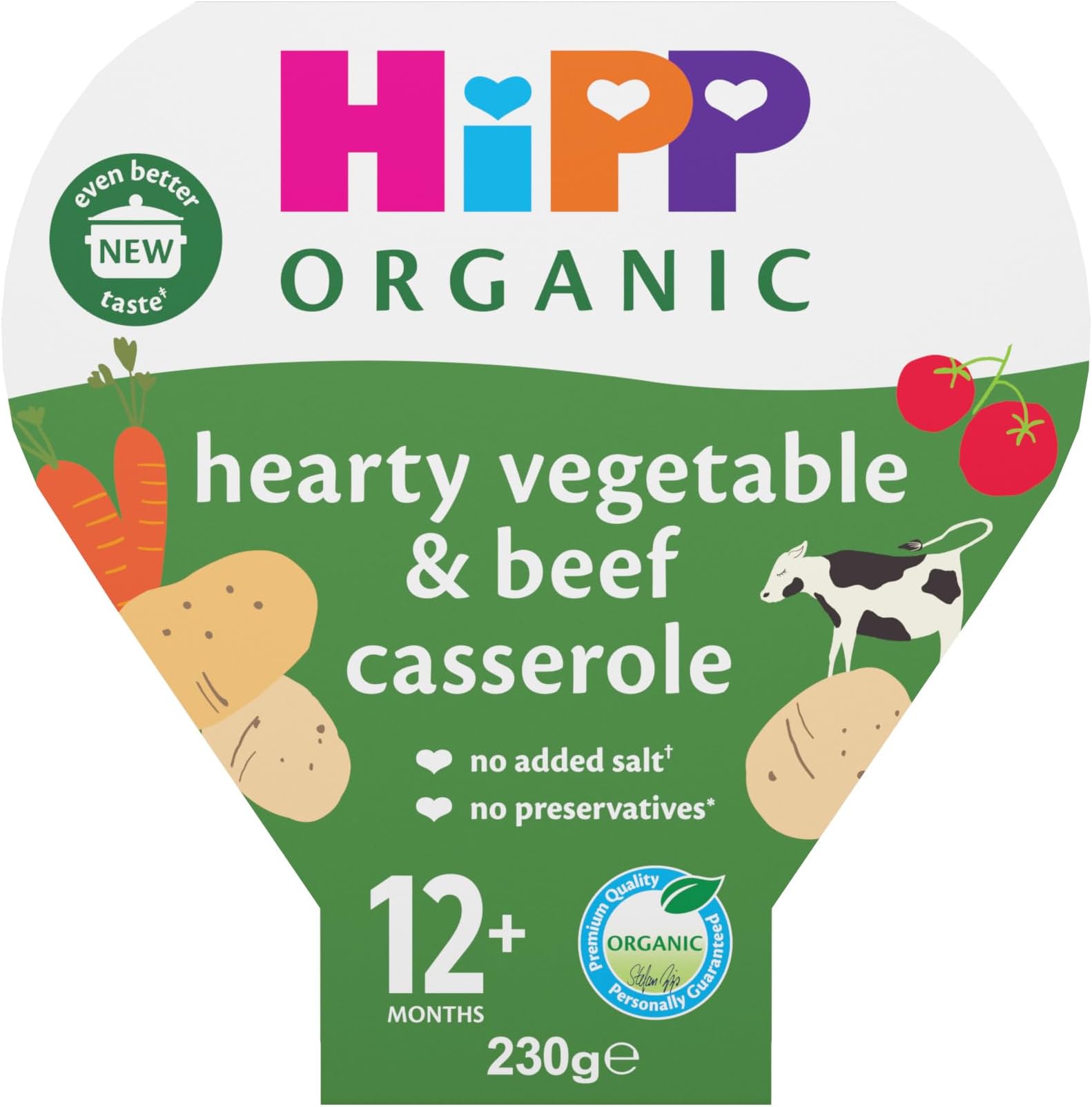 HiPP Organic Hearty Vegetable and Beef Casserole Toddler Tray Meal 12+ months, White, 230 g (Pack of 5)