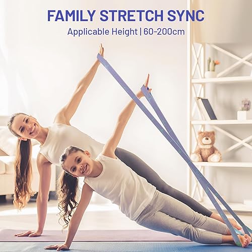 Miniatura 5 de Slim Panda Correa elástica, flexibilidad, bandas elásticas de baile, correa elástica de yoga con 9 bucles para terapia física, pilates, yoga,