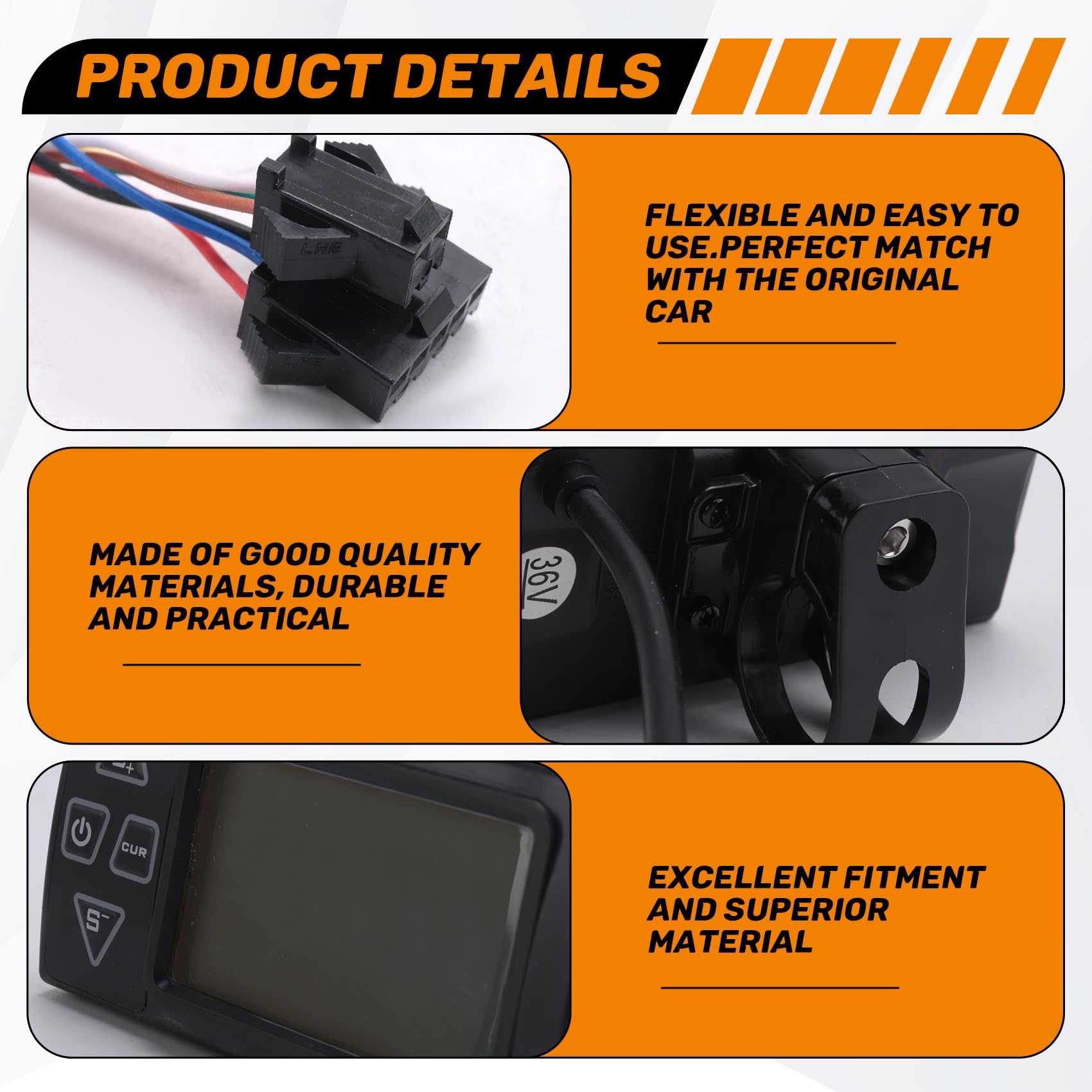 Écran LCD Ebike 24 V 36 V 48 V 60 V S861 LCD pour vélo électrique Contrôleur BLDC Panneau de contrôle (prise SM)