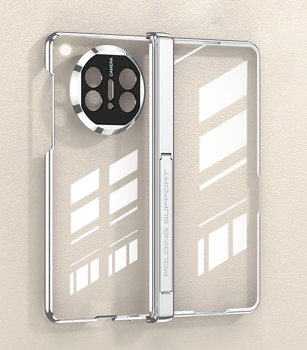 Funda COQUE para Huawei Mate X5 Phone Shell,Ultra Delgada Phantom Transparent Colorful Border Case,Funda Plegable del teléfono para Huawei Mate X5-Plata