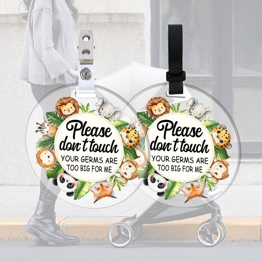 No Touch Baby panneau poussette pour protéger bébé des inconnus - Kit de 2 plaques de sécurité