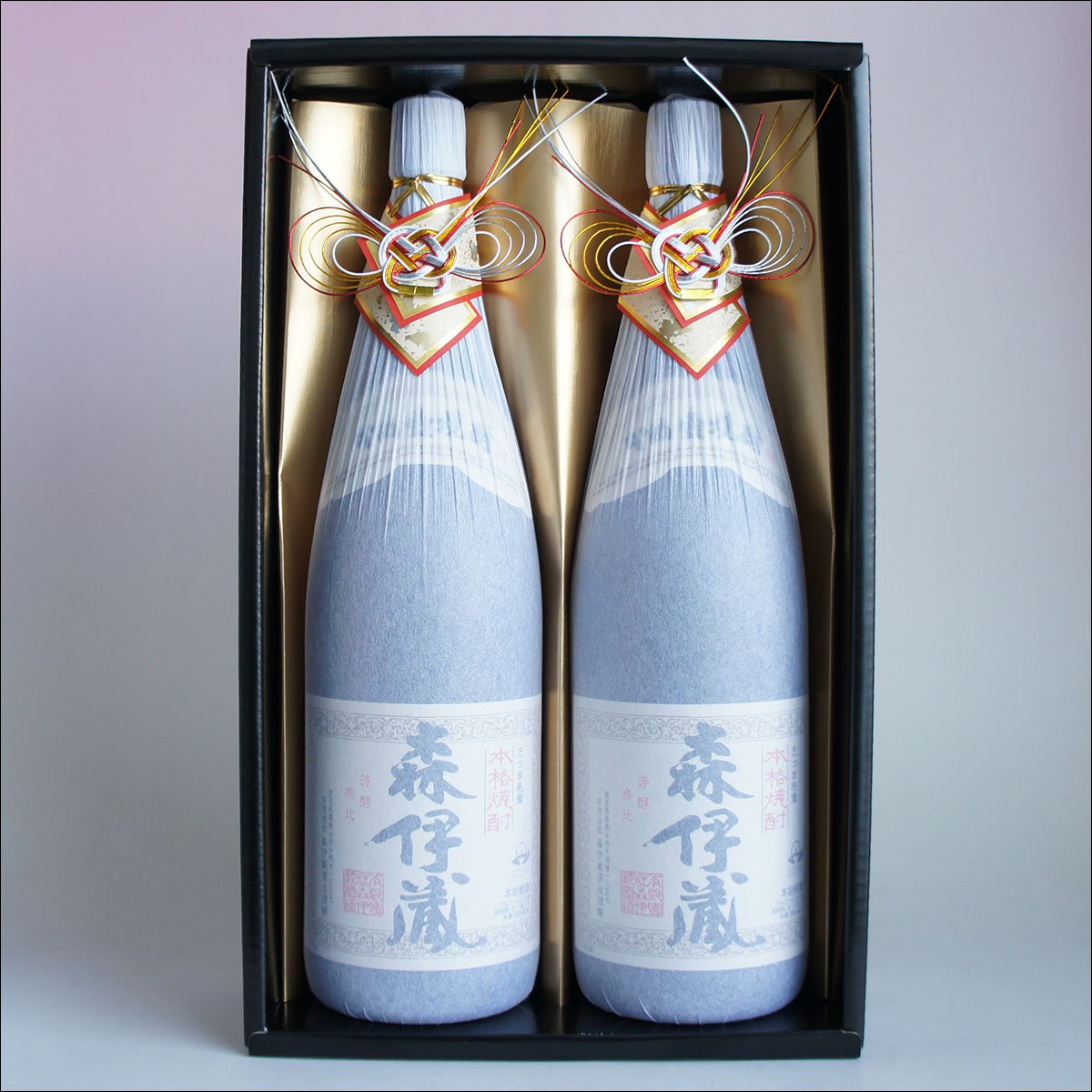 Amazon.co.jp: 森伊蔵X2本セット「感謝：金蓋紙箱入・おめかし」25度