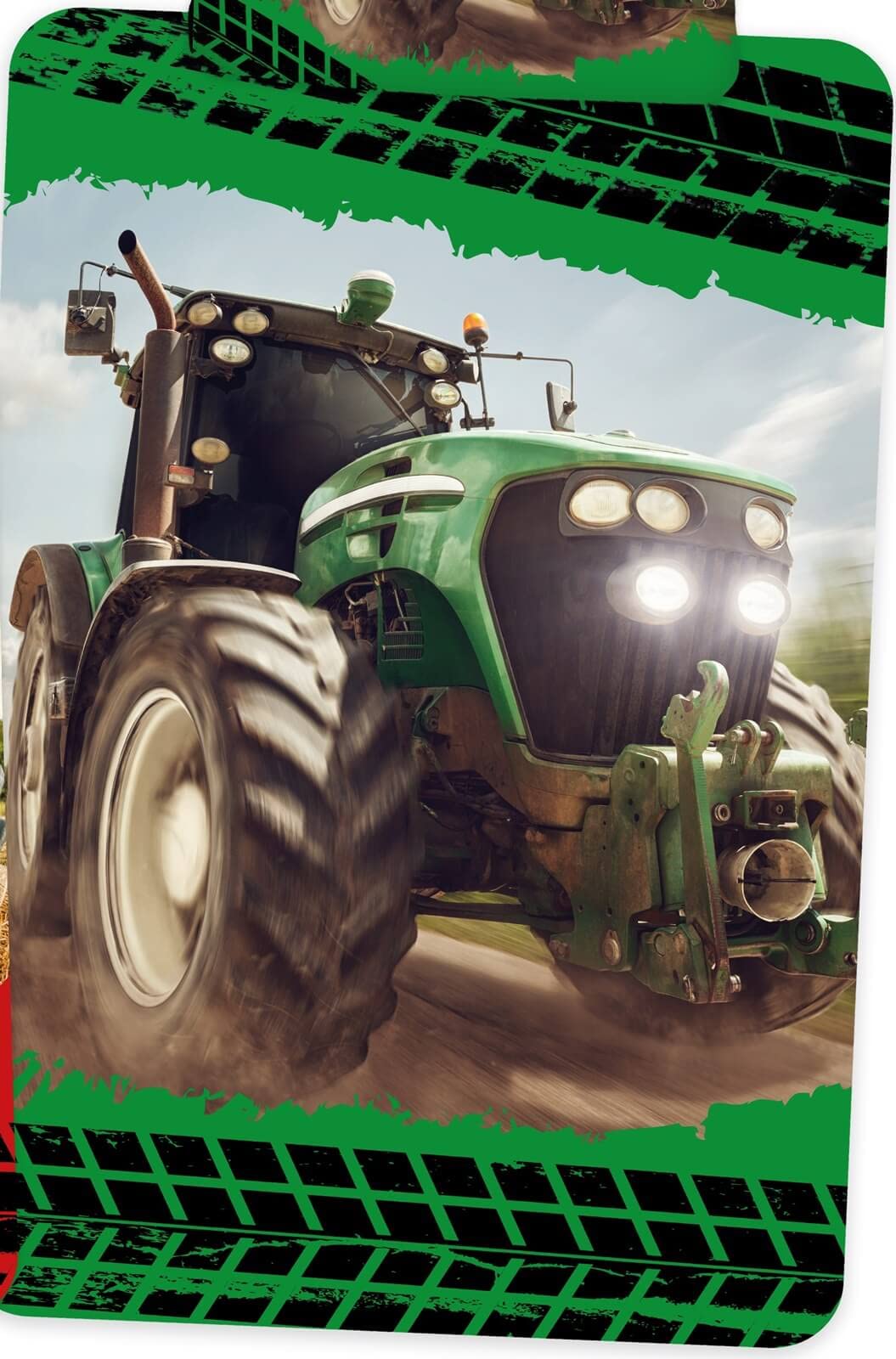 Traktor Partner-Bettwäsche mit Wendemotiv für 2 Personen Doppelbett Trecker Bettbezug 135x200 Kissenbezug 80x80 Baumwolle