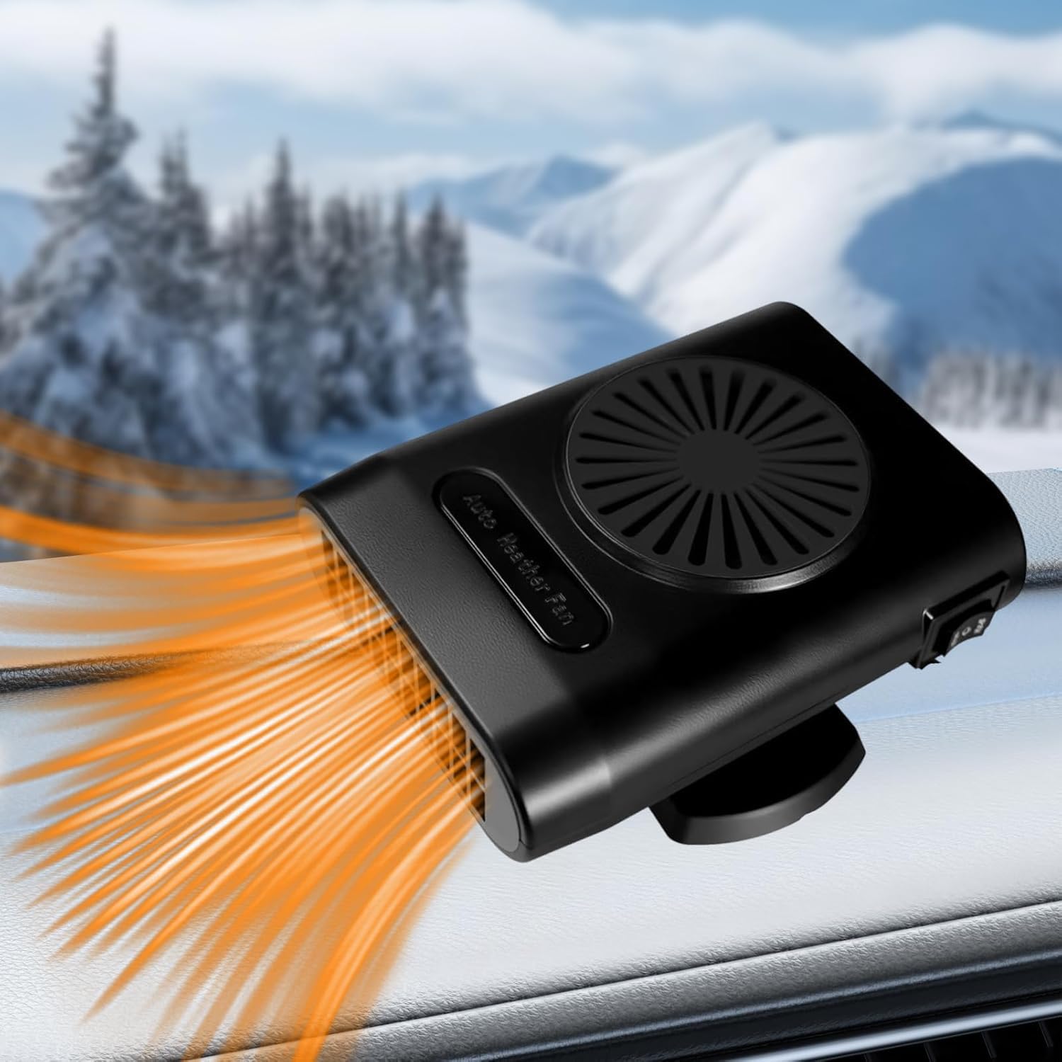 Chauffage de Voiture, Portable 12V 200W pour l'hiver Anti-buée dégivreur, Chauffage Rapide, pour Pare-Brise Prise dans l'allume-Cigare de la Voiture