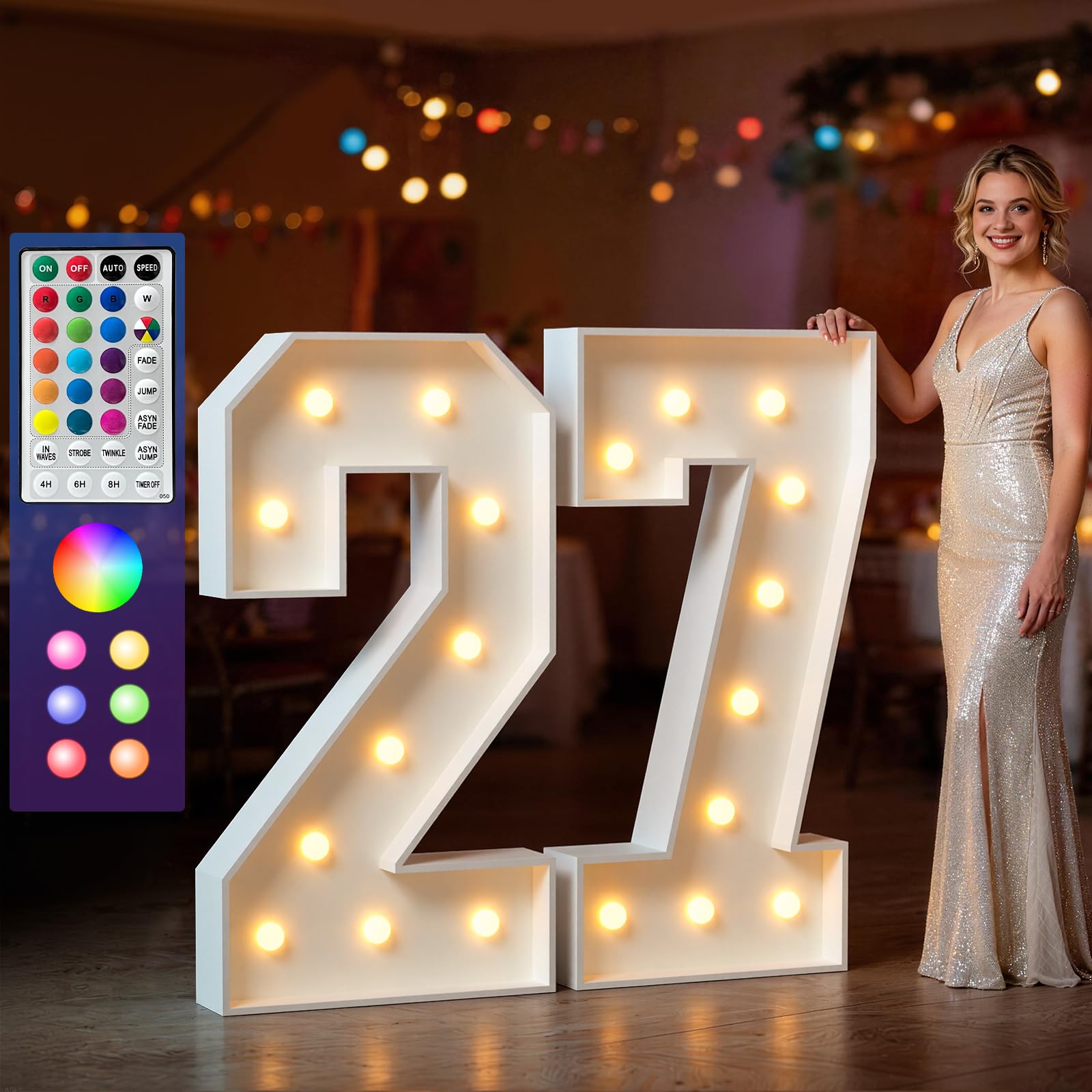 4FT Colorful Marquee Number 27 — image 1