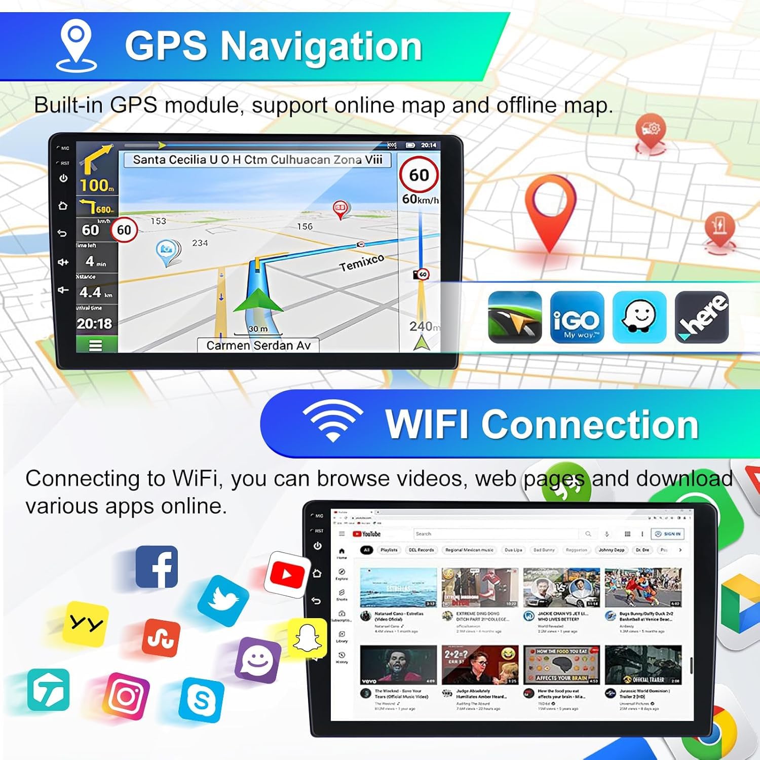Radio samochodowe z systemem Android 14, 2 DIN, do VW Caravelle T6 2015-2020, z bezprzewodowym Carplay, Android, podwójne radio DIN, 7 cali, ekran dotykowy z nawigacją GPS, WiFi, Bluetooth, RDS, FM