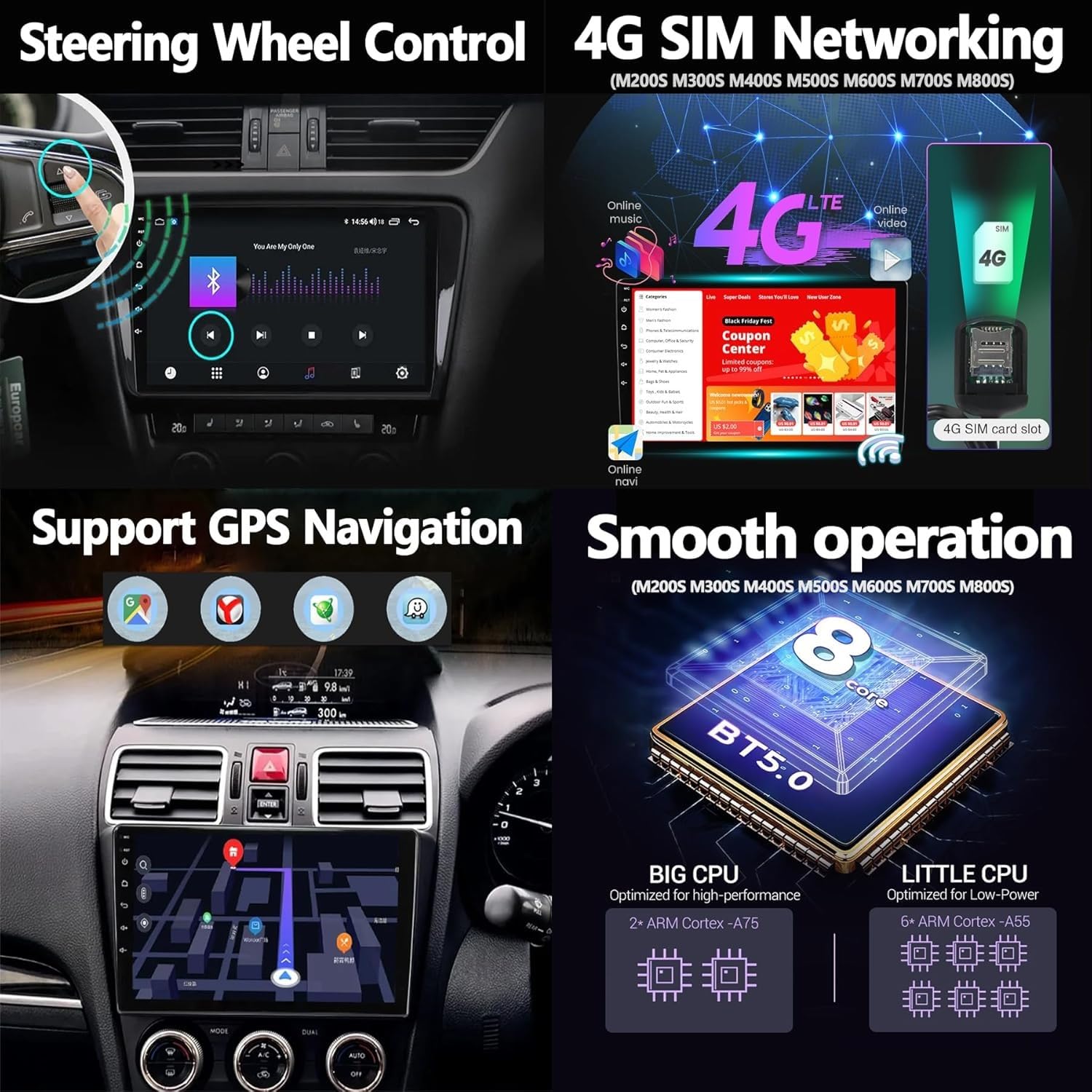9-calowe radio samochodowe z ekranem dotykowym Android 12 do LADA Granta 2011-2018, obsługuje CarPlay, Android Auto, RDS, HiFi DAB, nawigację GPS, Bluetooth 5.0, kamerę zapasową, sterowanie kierownicą