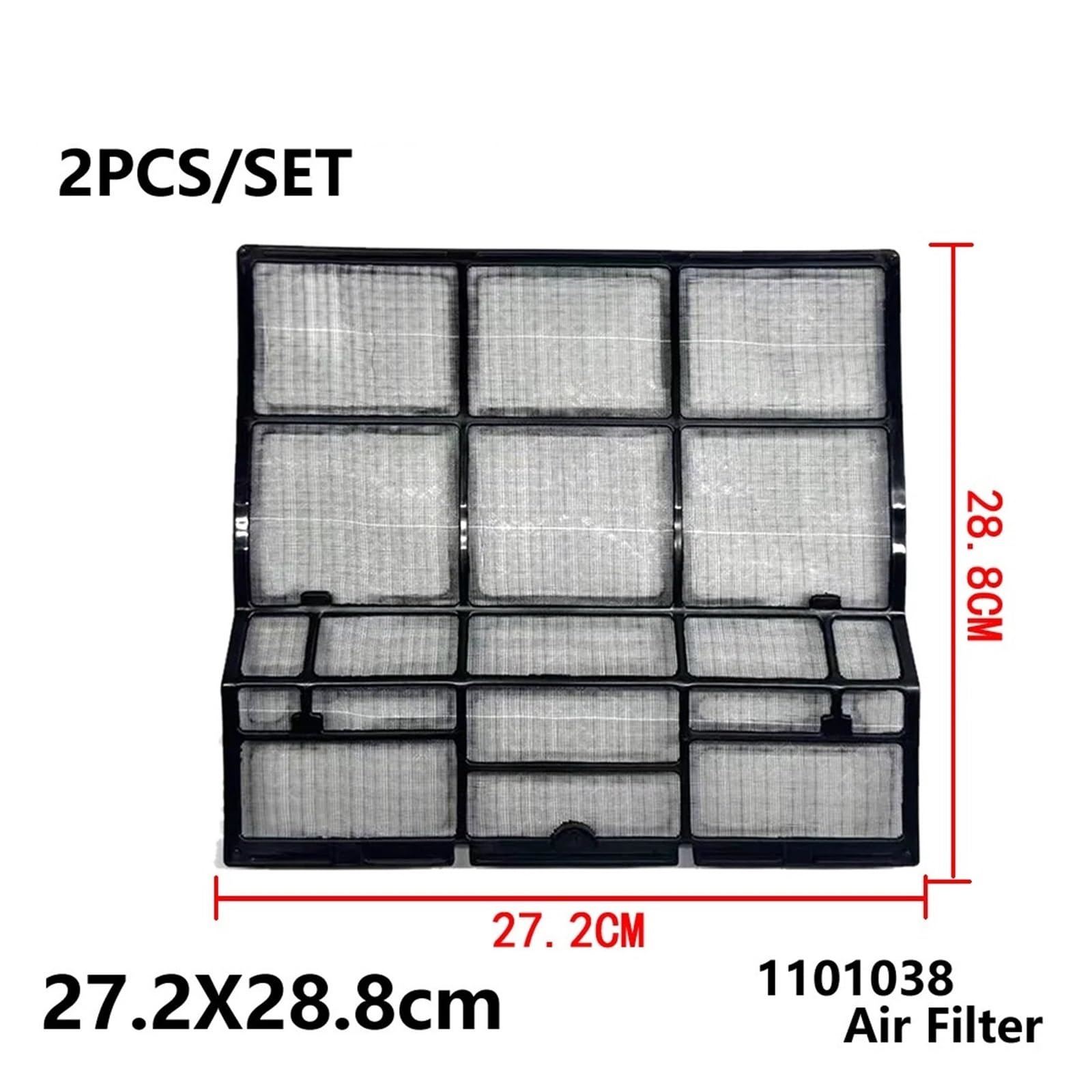 2 pz/set, compatibile con Daikin, 27,2 x 28,8 cm 1101038 filtro del condizionatore d'aria | Mini schermo antipolvere for aria condizionata di tipo rovesciato