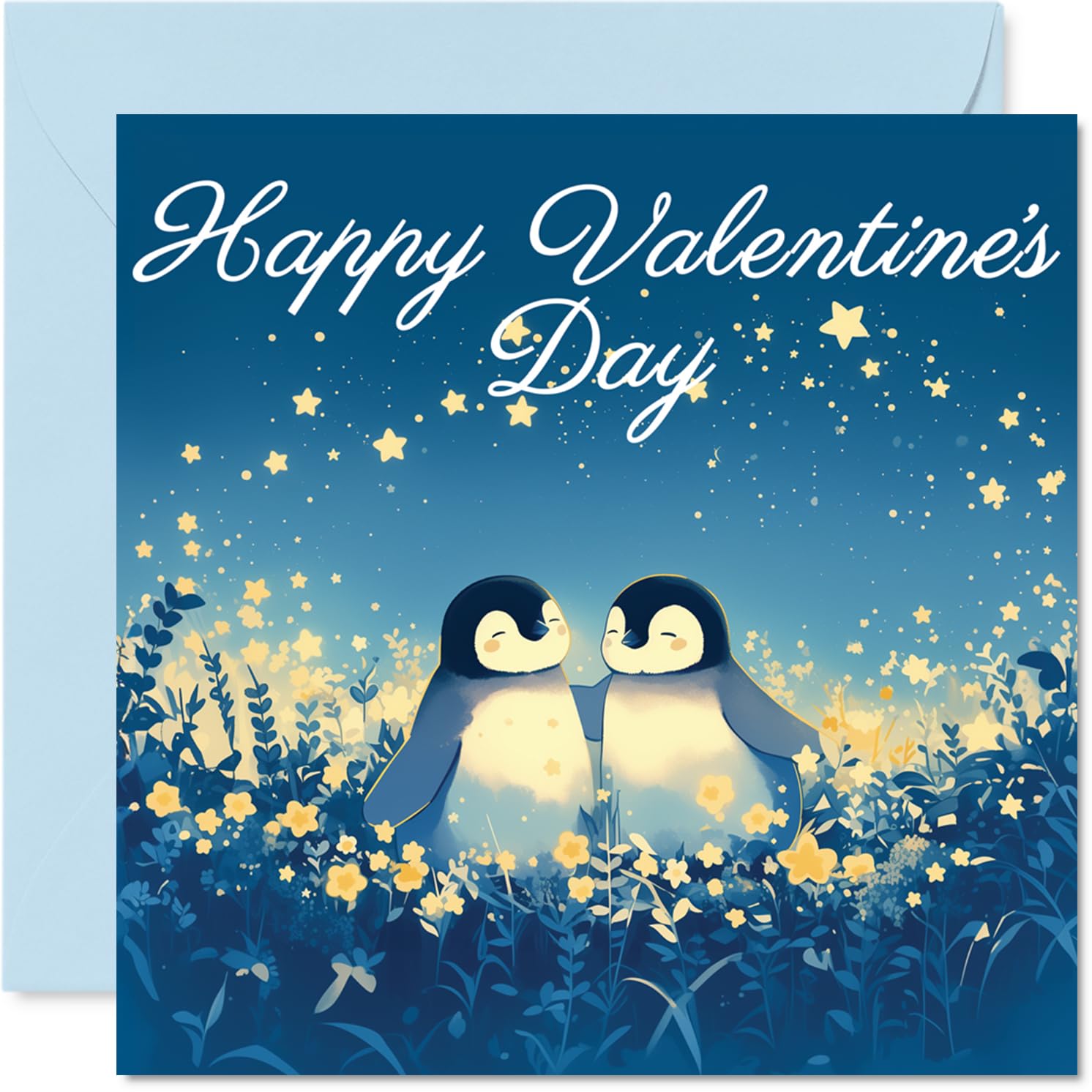 Cute Valentines Day Card - Penguins in Love - Romantic Happy Valentines Card for Women Men, 145mm I Love You Valentine Greeting Cards