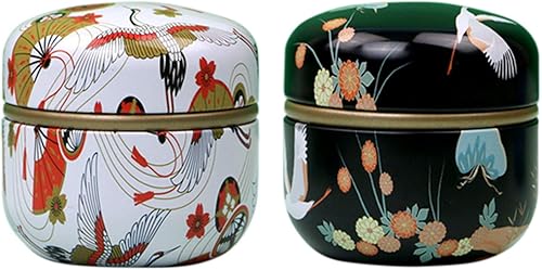 Miniatura 9 de Paquete de 2 mini recipientes de almacenamiento de té, latas de café, patrón de flores, contenedor de almacenamiento de alimentos para hierbas,