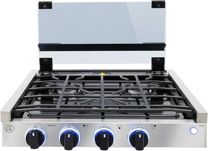 Estufa de 3 Puestos 21.5" Acero Inoxidable 12V DC Gas miniatura 3