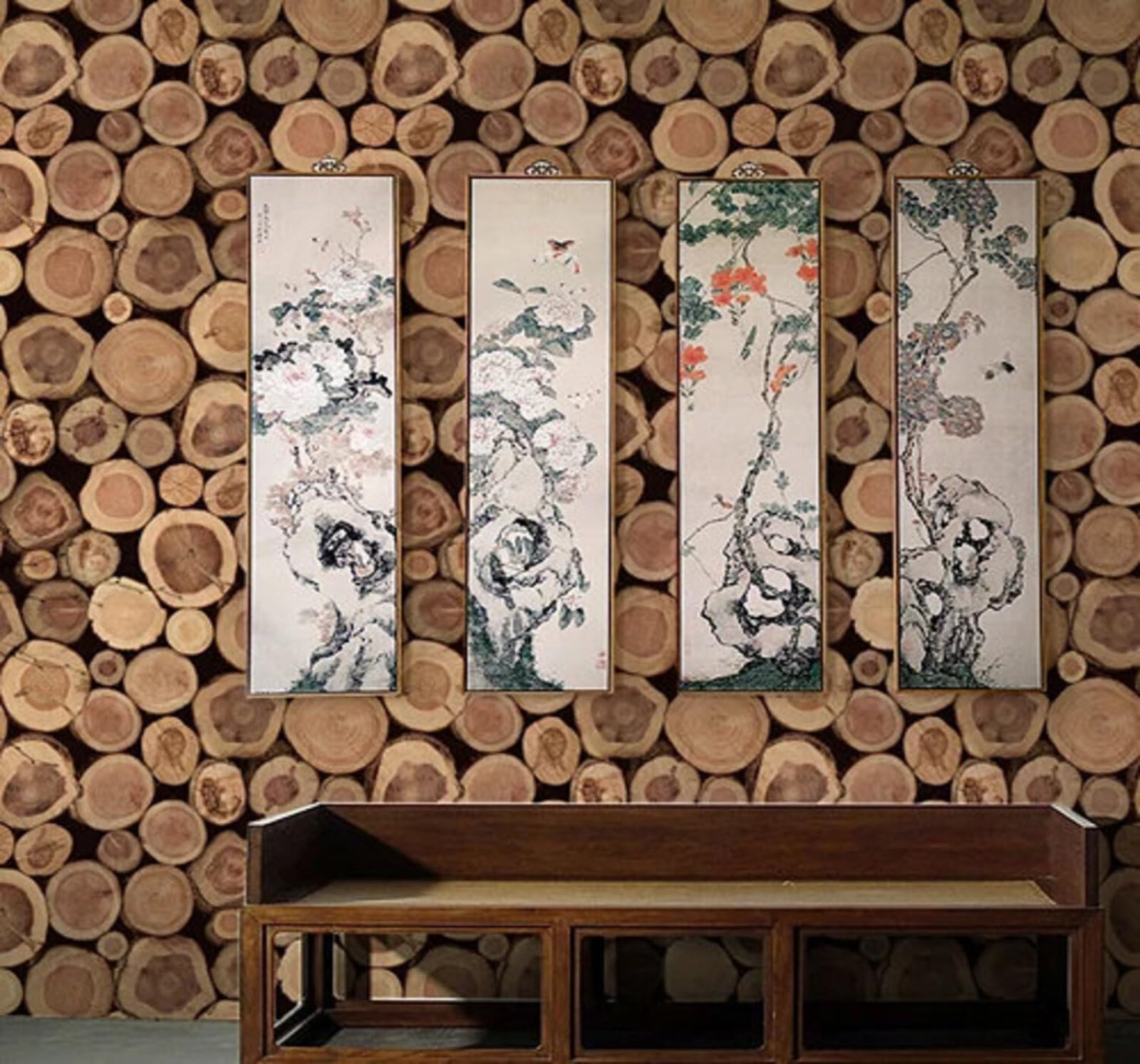Retro Three Dimensional Log Creative Art 3D Wallpaper Easy Install Feature Office Living Room Sofa Bedroom TV Background Wall Decoration-250cm×170cm