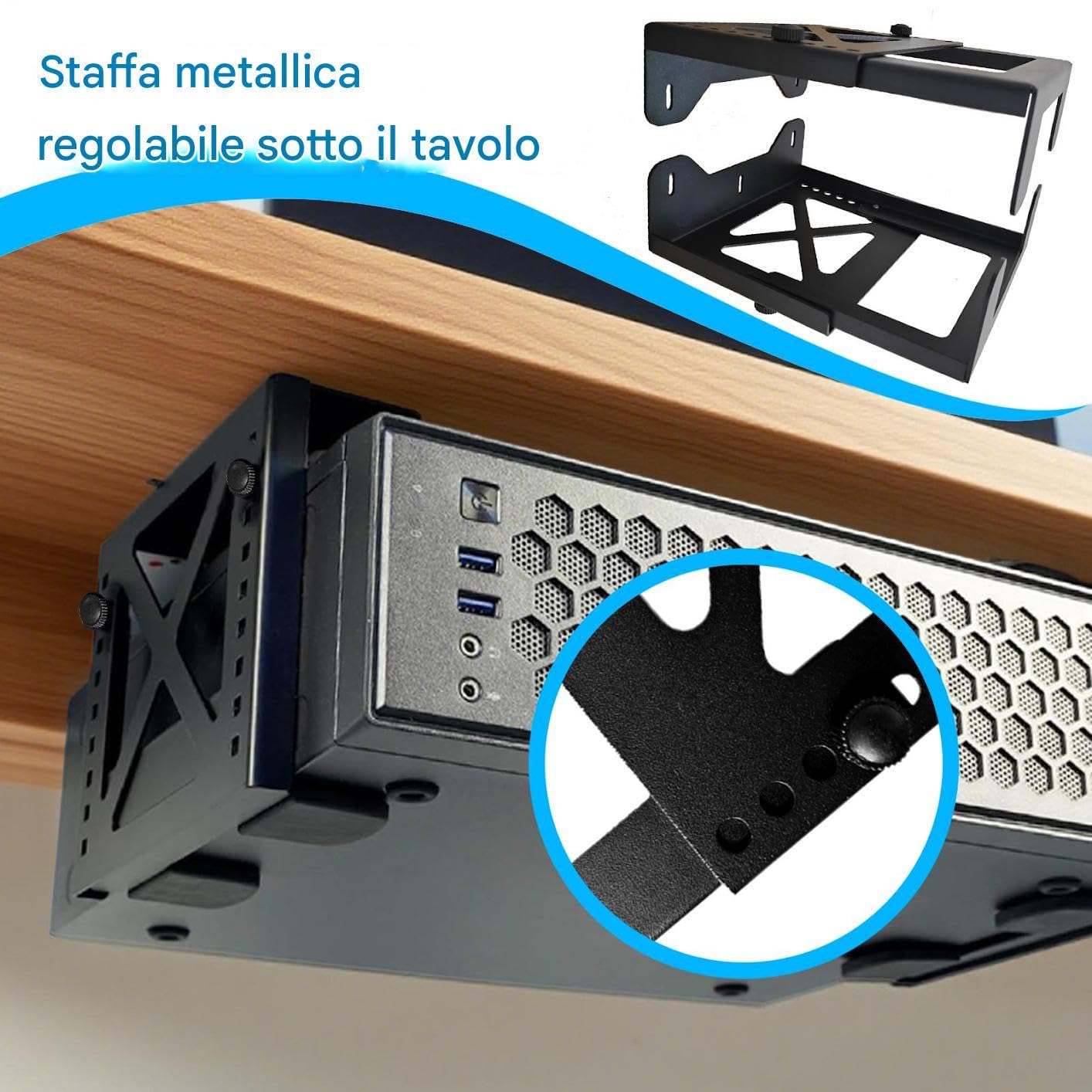 Supporto Per Case Del Computer Sotto La Scrivania Porta Case per Computer