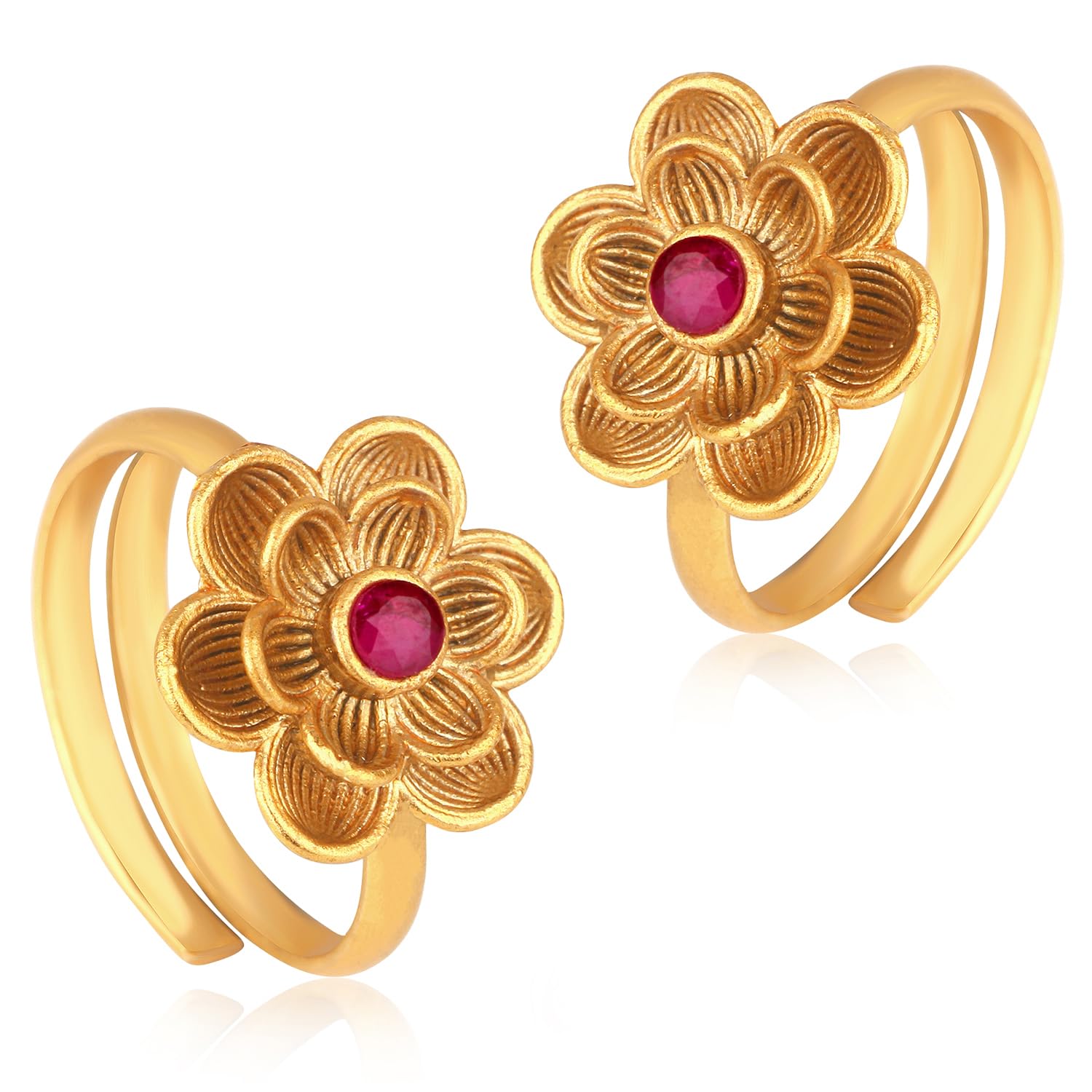 Peora Antique Gold Plated Rani Pink Synthetic Stone Studded Floral Adjustable Toe Ring Bichiya Jewellery for Women (B0DF5CW7JH) Amazon Price History, Amazon Price Tracker