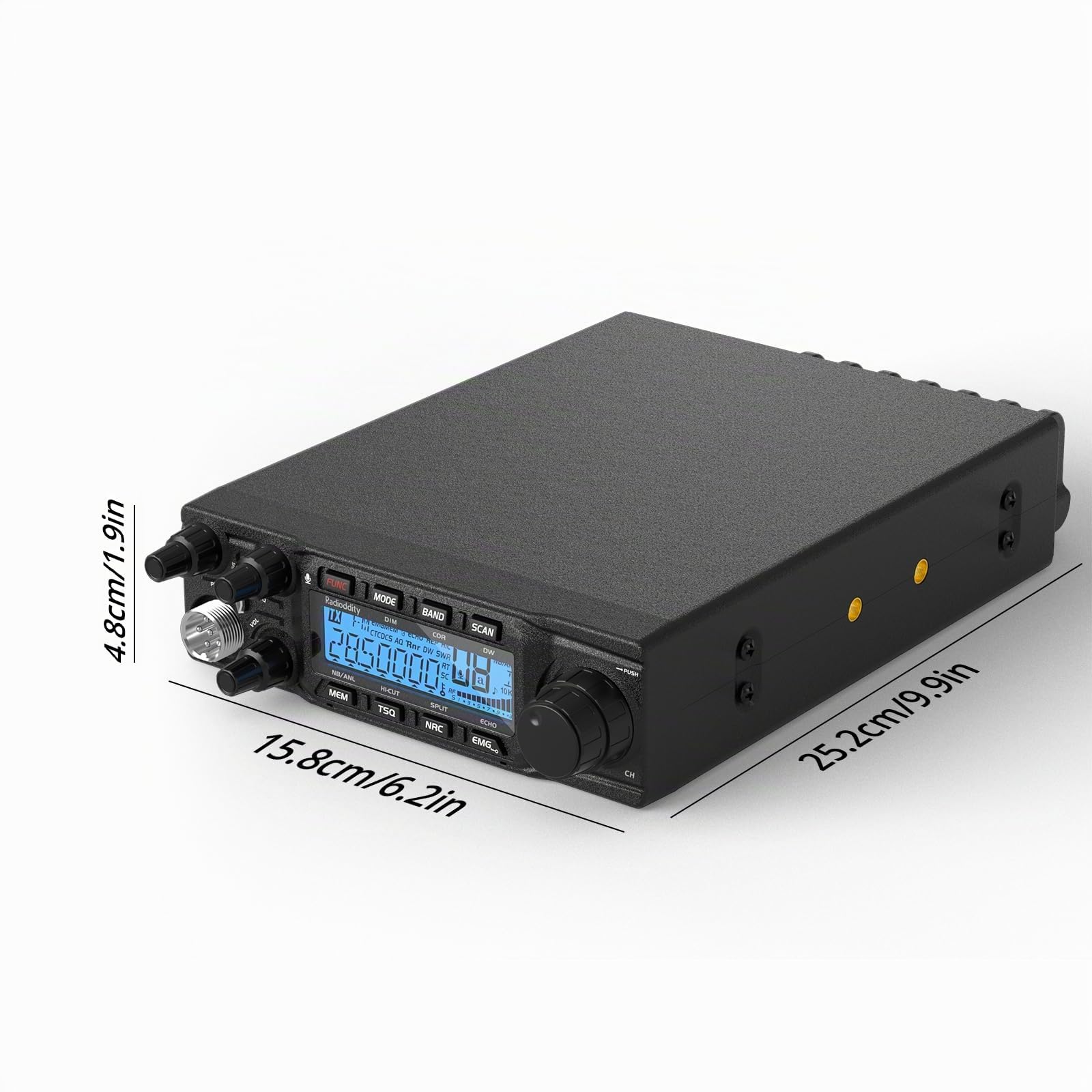 Radioddity QT80 10 Mètres Radio Amateur Haute Puissance 80W, émetteur-récepteur Mobile SSB/AM/FM/PA avec réduction du Bruit RX et TX, CTCSS/DCS/ASQ, SWR Alerte Haute