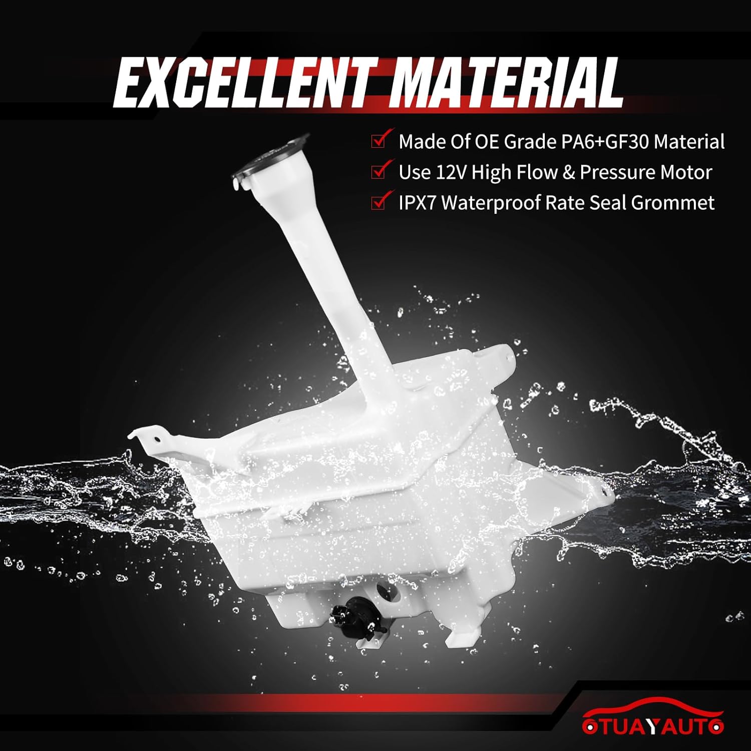 OTUAYAUTO Washer Fluid Reservoir Bottle Kits Replacement for Toyota Avalon 2013-2018 Camry 2012-2017, Lexus ES350 2016-2017 Windshield Fluid Tank with Hose and Pump OEM 8531506220