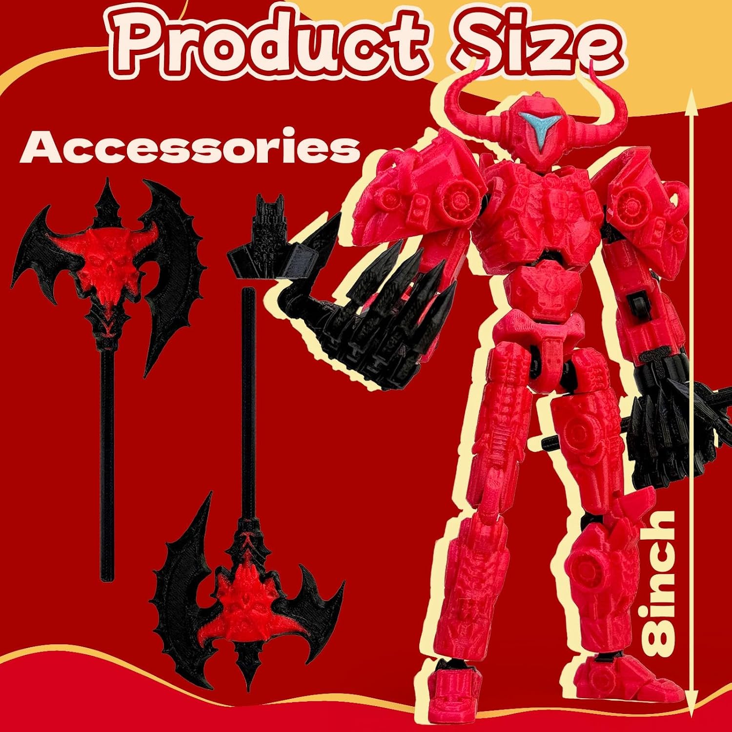 8in 3D Printed Articulated Dummy Robot T Action Figures 13 Model Toy image 2
