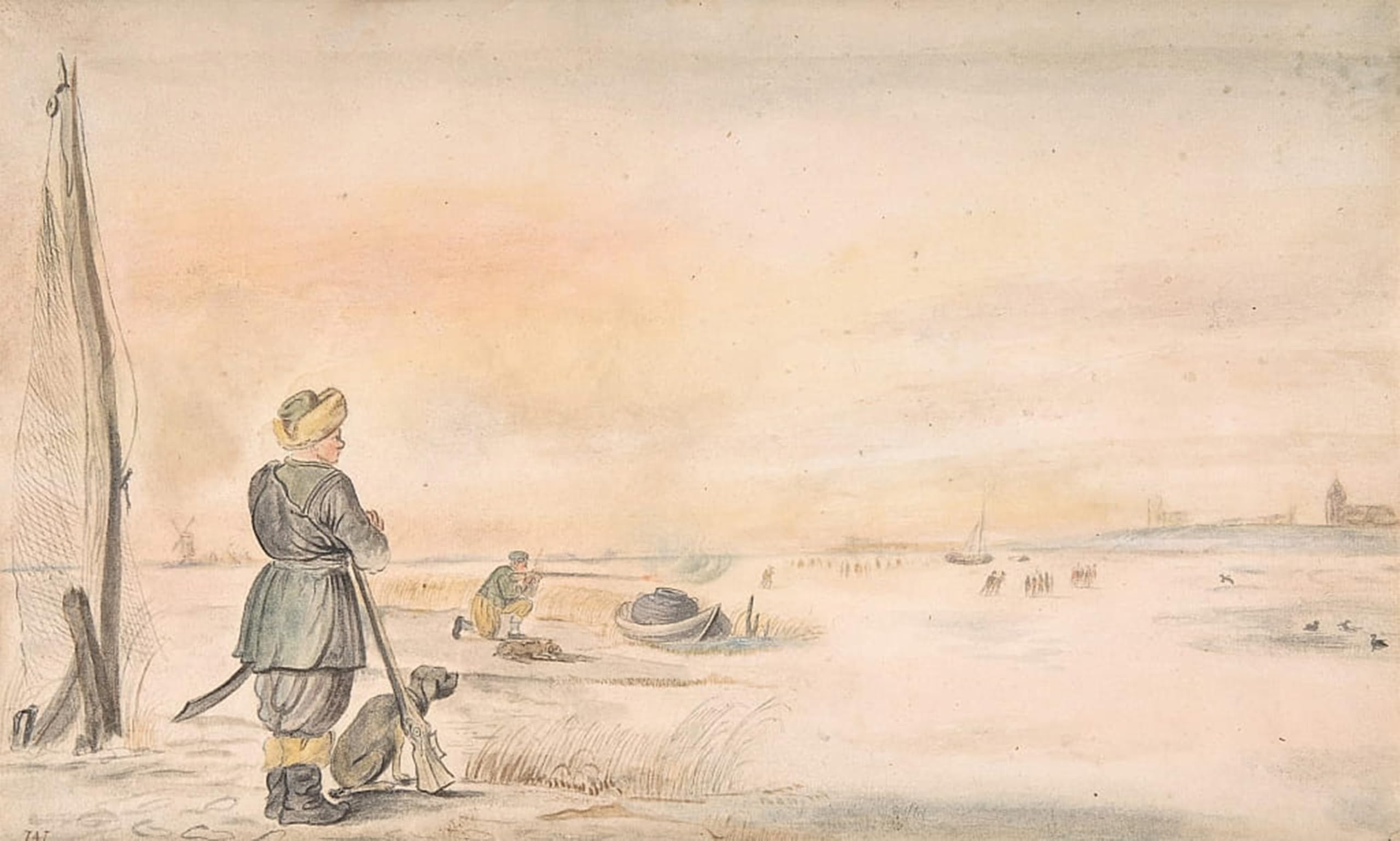 POSTERIIk Famous Print Pop Art Wall Art Graffiti Winter Landscape with a Hunter and His Dog by Hendrick Avercamp Art Prints for Home Decor 60x90cm