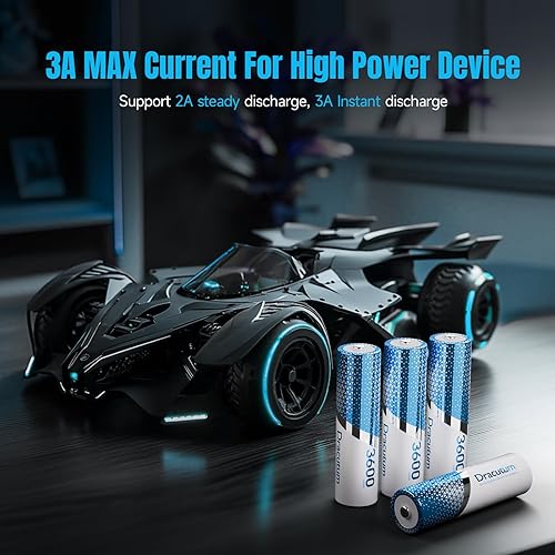 Miniatura 9 de Baterías recargables AA de litio de 3600 mWh, paquete de 4 baterías recargables AA de iones de litio constantes de alta capacidad de 1.5 V