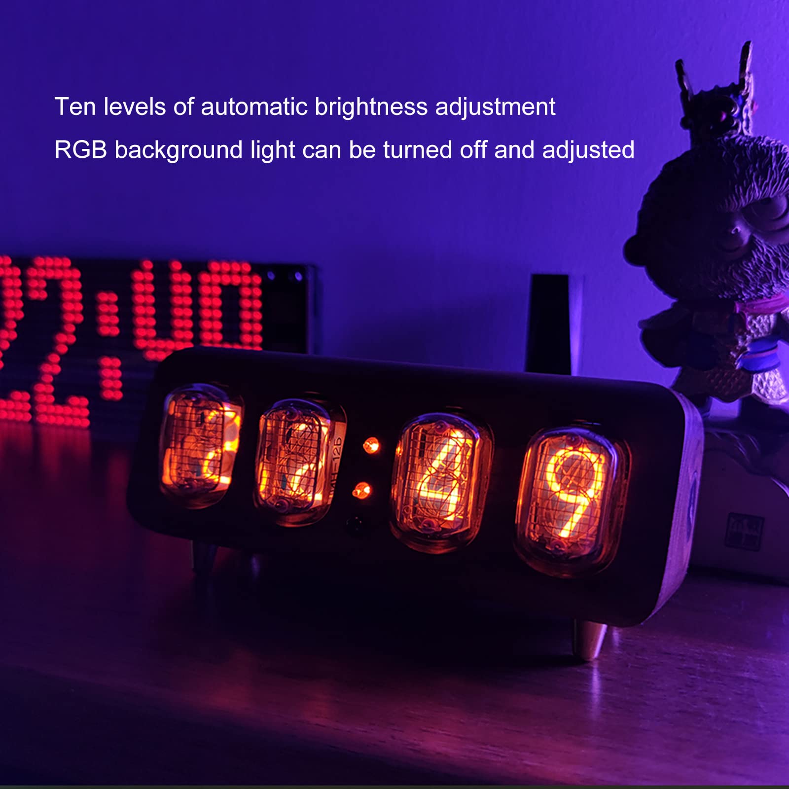 Nixie Röhrenuhr, ehemalige Sowjetunion, IN12, Leuchtröhrenuhr, mehrere Steuerungen, automatische Helligkeitsanpassung, Massivholzuhr, dekorative Schreibtischuhr, kreative Geschenke