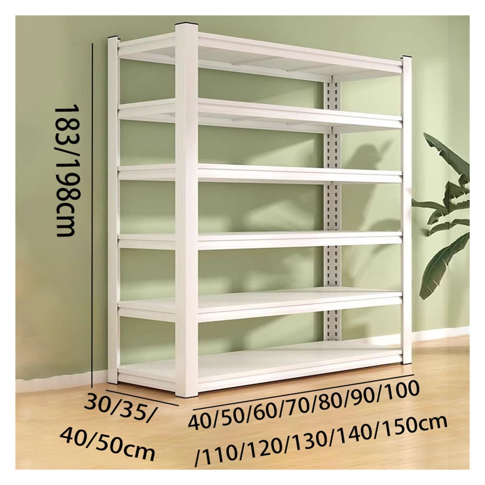 Heavy-Du Sto Regał 6-poziomowy, regulowany, regał Ga, montaż bez narzędzi, metalowa półka Sto, do magazynu, piwnicy, spiżarni, biura, 70 x 30 x 198 cm