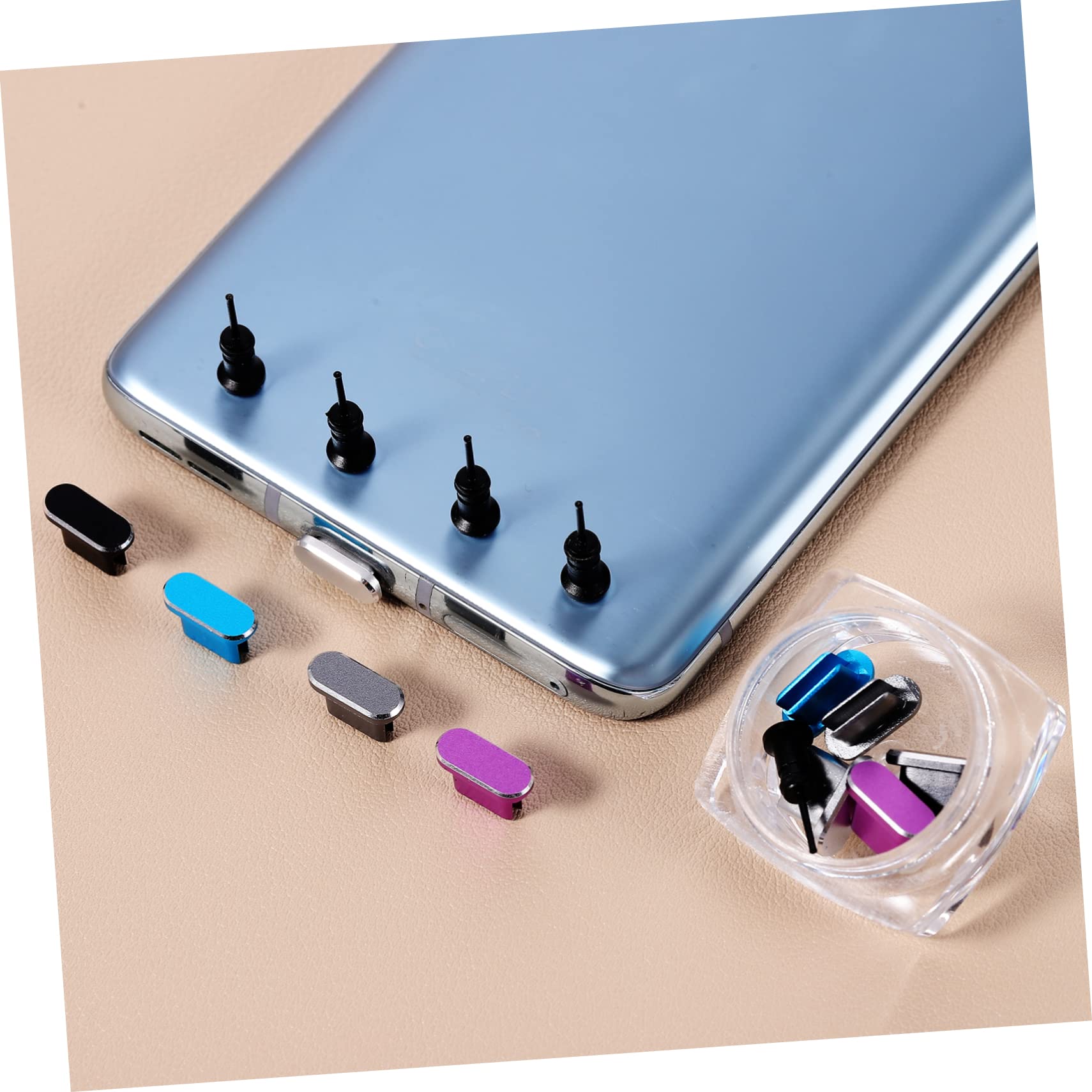 Housoutil 5 Juegos Enchufe de teléfono móvil a Prueba de Polvo Conector para Auriculares Funda Protectora para Puerto Enchufe del Puerto de Carga tapón Antipolvo para Puerto
