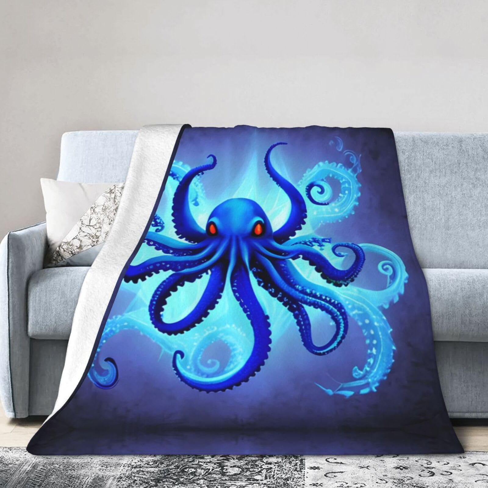 Couverture en micro polaire durable motif bleu marine haute qualité 152 cm