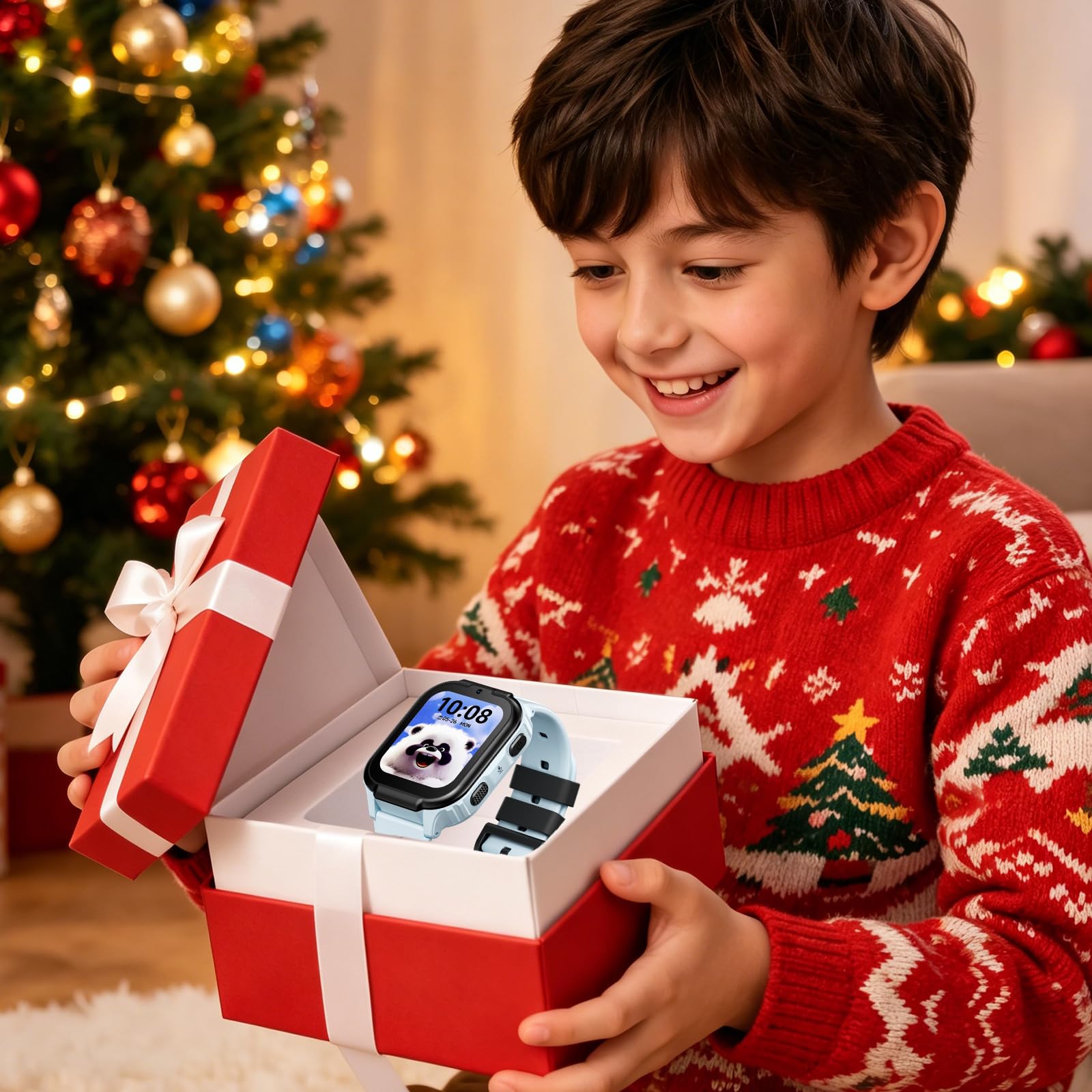 4G Anyscene S1 Montre Connectée Enfant GPS, Appels Vidéo, Chat Vocal, SOS, 800mAh Batterie, Étanche IPX7, Mode École et Podomètre, Smart Watch Enfant avec Écran HD 1,83'' (Bleu Clair)