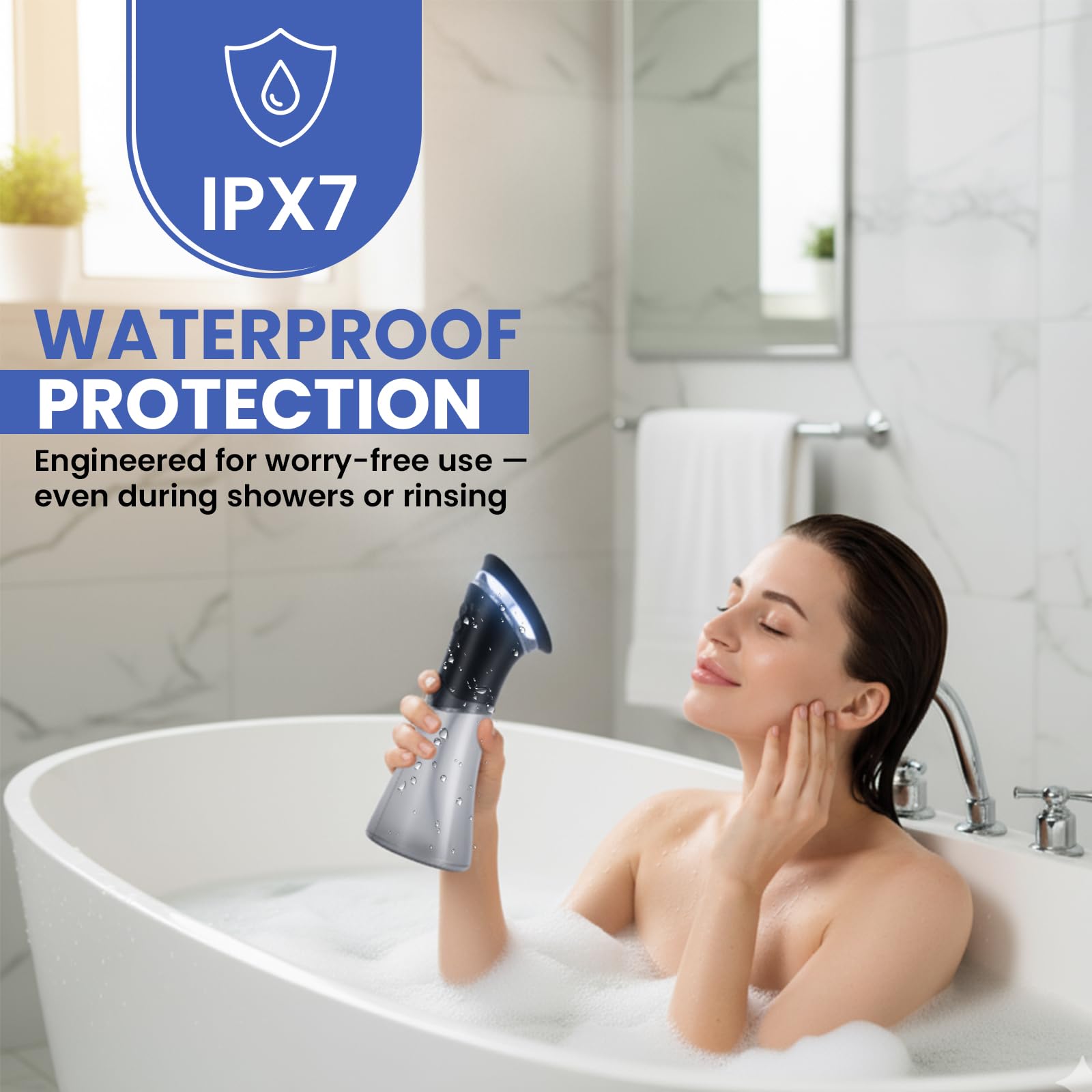 Limpiador eléctrico de oídos, kit de eliminación de cera de oídos, pantalla LED, sistema de riego de oídos alimentado por agua, IPX7 impermeable, fácil de usar