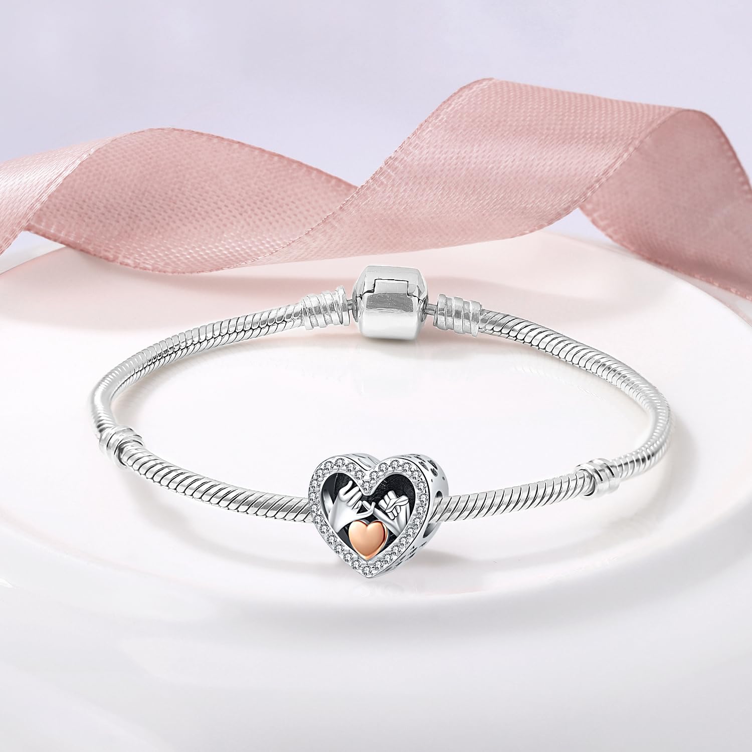 Charm Albero della vita/Cuore/Bussola/Sorelle/mano di Fatima in Argento Sterling 925, charm Pandora, charm ciondolo compatibile per braccialetti e collane europei, miglior regalo per donne e ragazze
